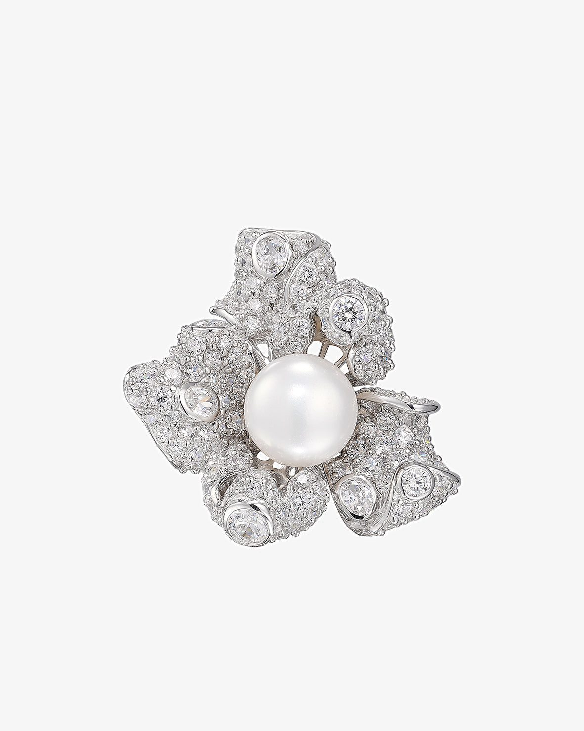Anabela Chan White Mini Blossom Ring