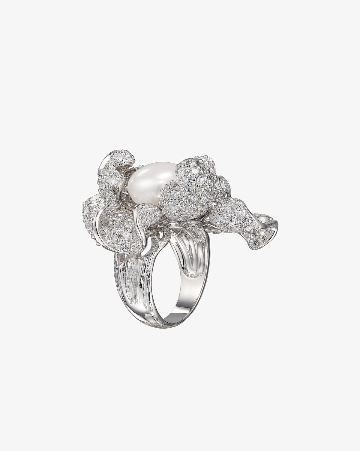 Anabela Chan White Mini Blossom Ring