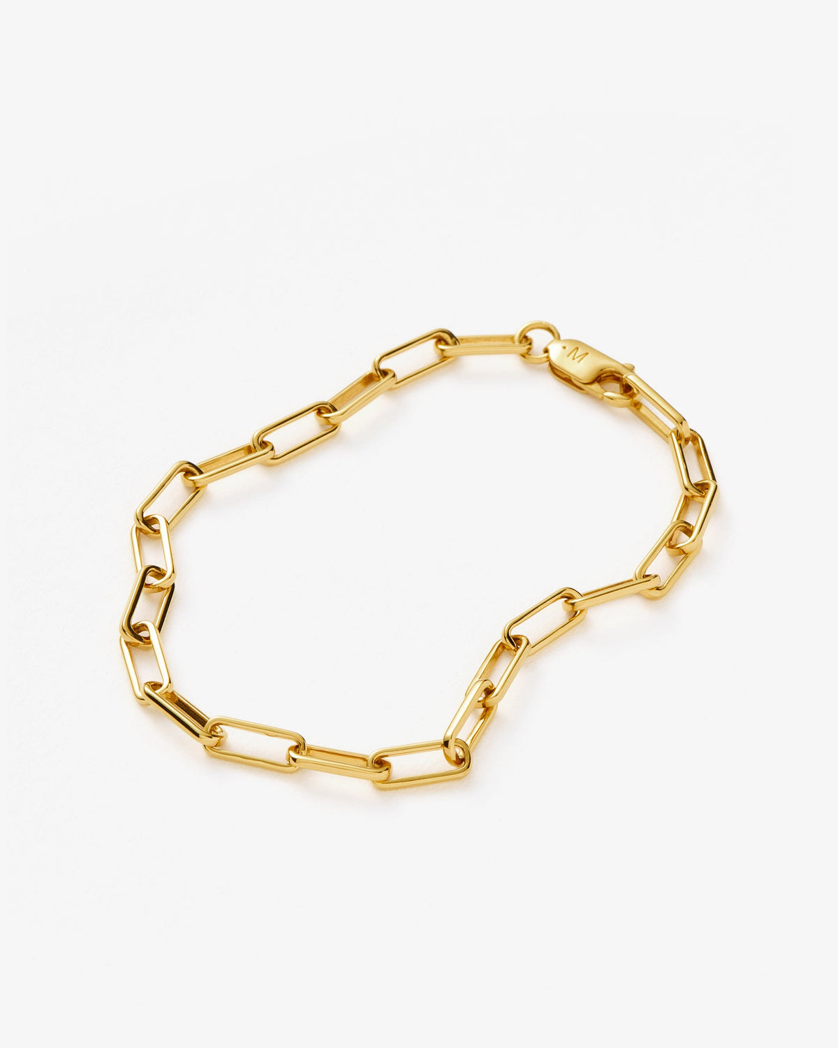 Missoma Mini Paperclip Bracelet in gold-plated brass, view 2