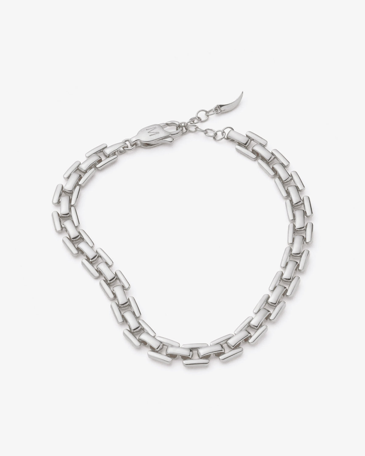 Missoma Timepiece Link Chain Bracelet in silver-plated brass, view 2