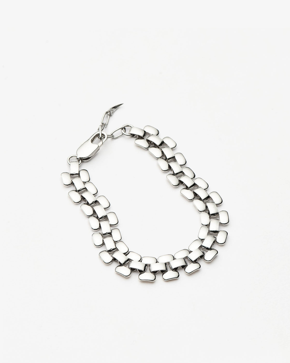 Missoma Timepiece Wide Chain Bracelet in silver-plated brass, view 2