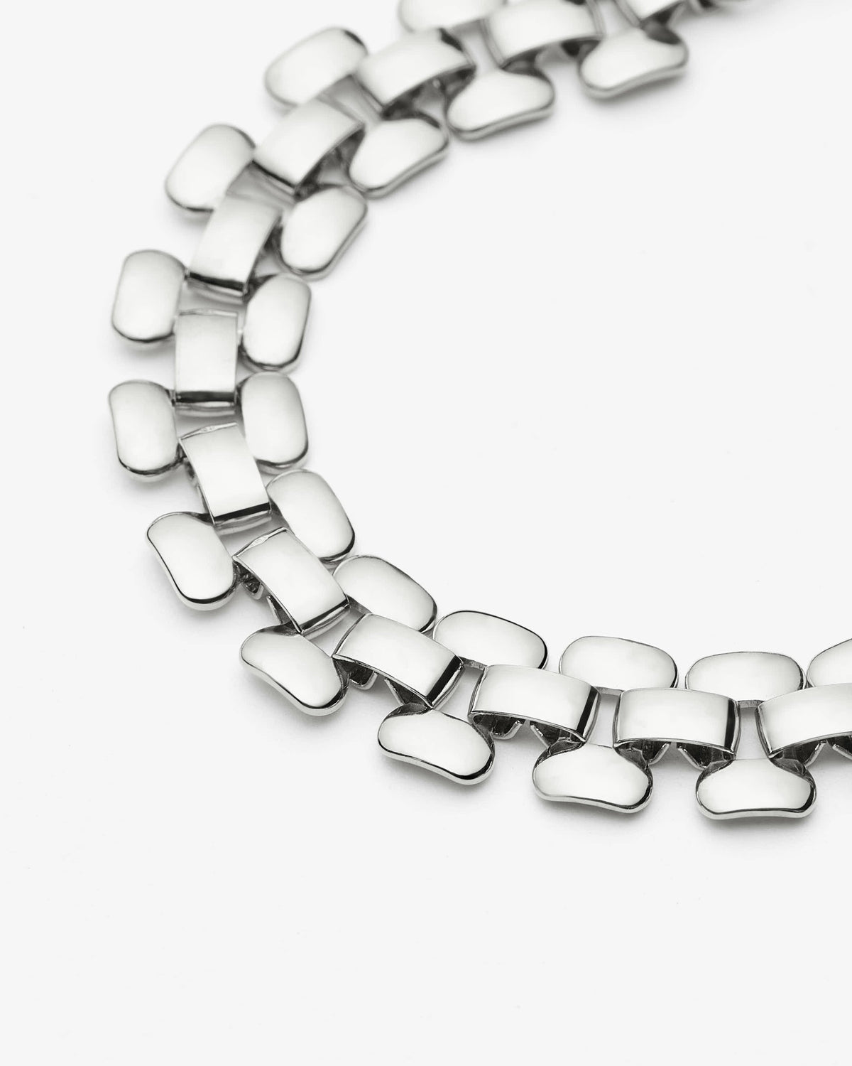 Missoma Timepiece Wide Chain Bracelet in silver-plated brass, view 3