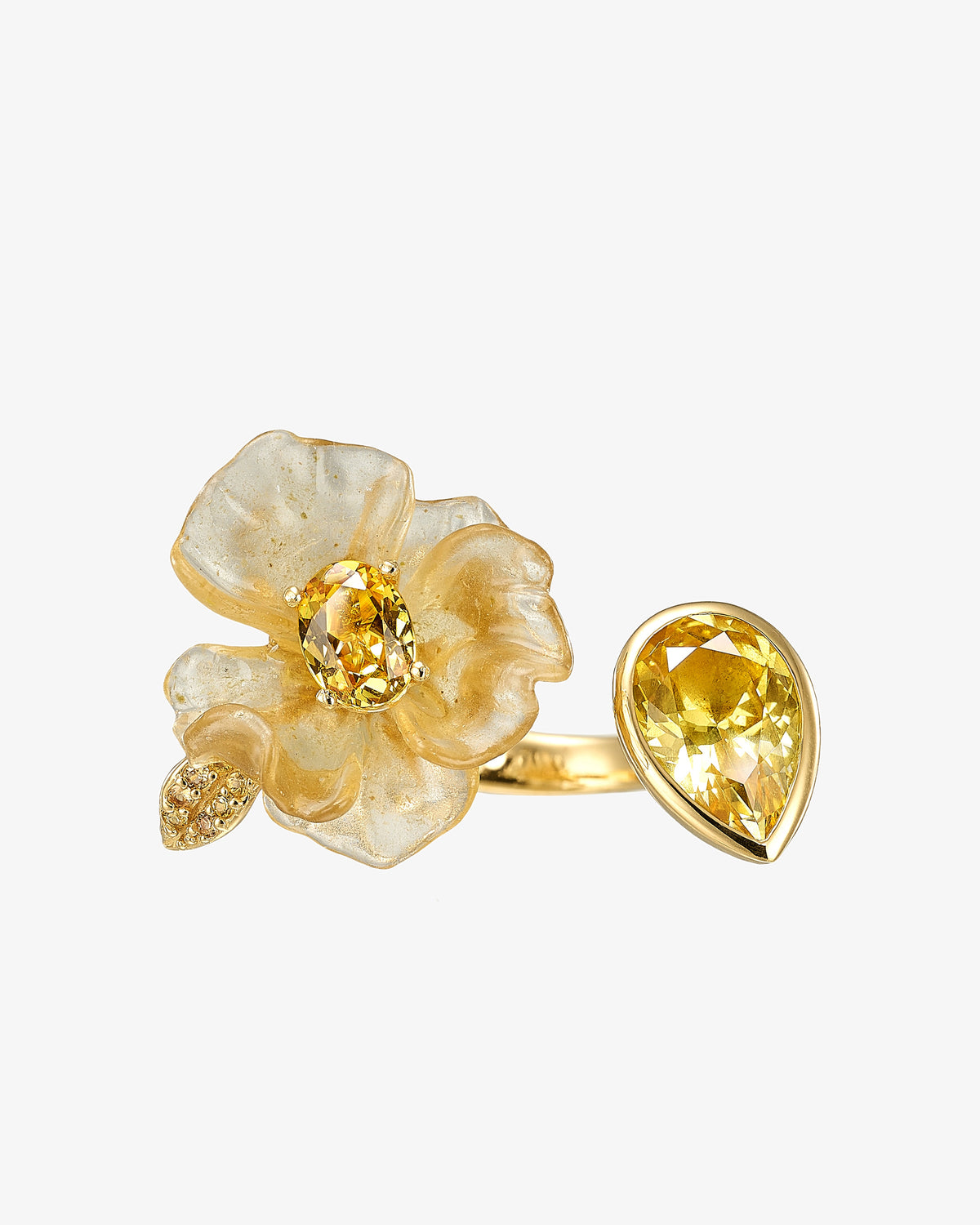 Anabela Chan Yellow Sapphire Spinach Petunia Ring