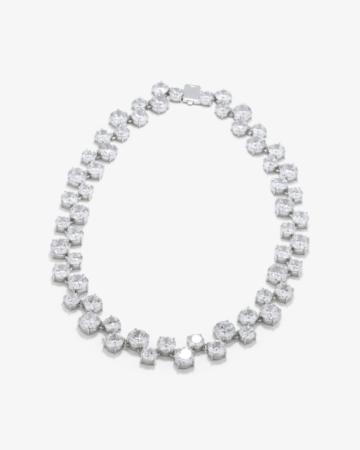 Completed Works – Zirconia And Rhodium Plated Necklace