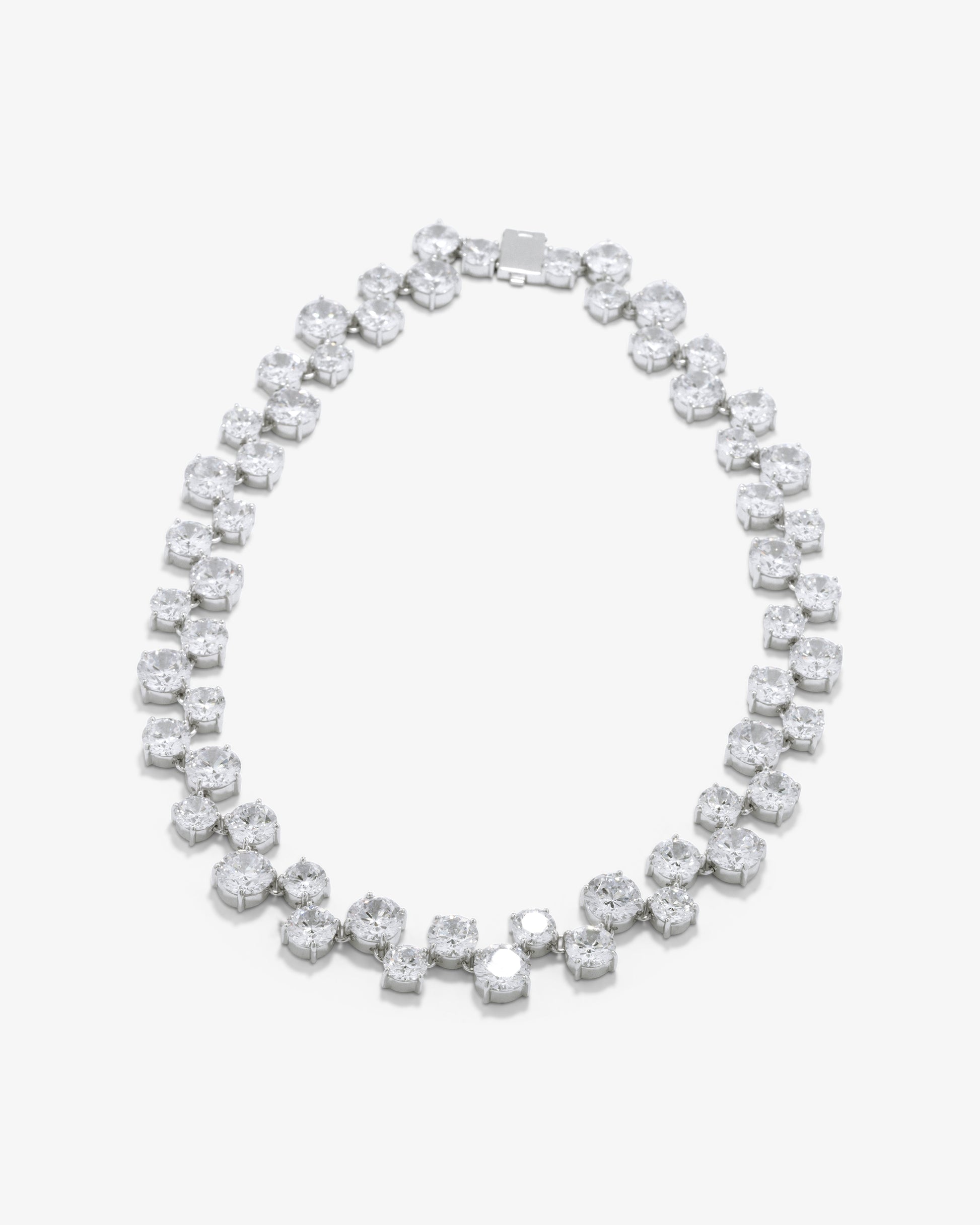 Completed Works – Zirconia And Rhodium Plated Necklace