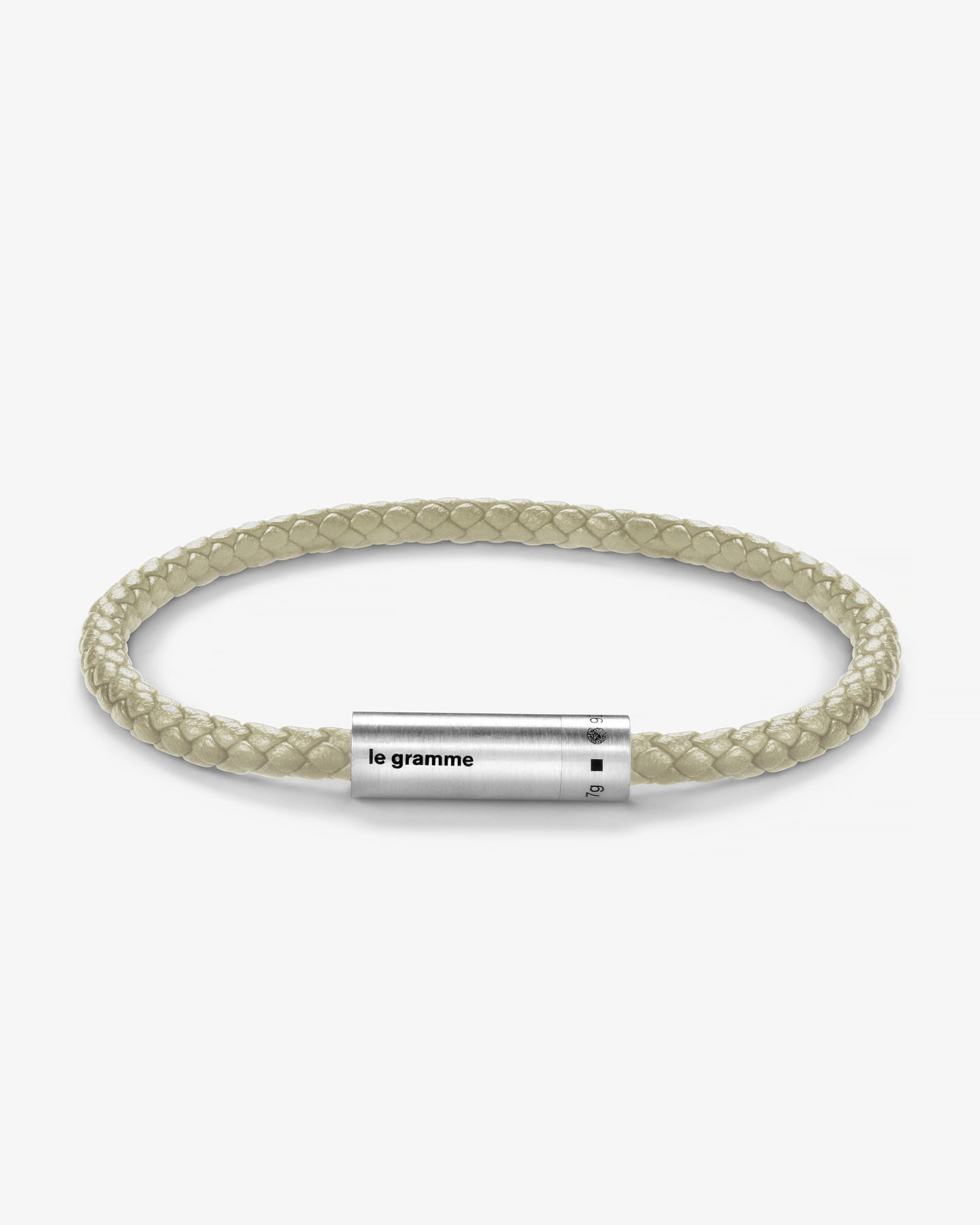 Le gramme 7g beige leather cable bracelet