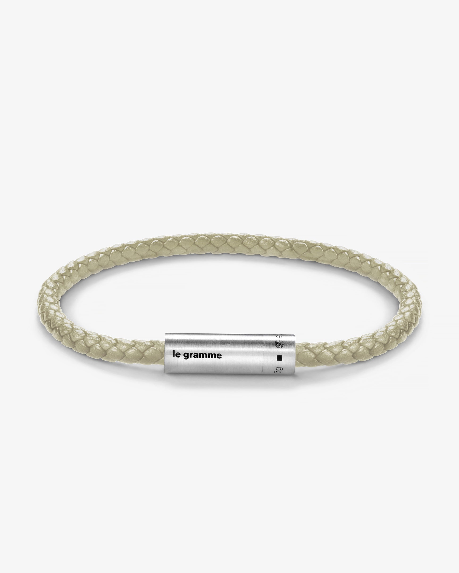 Le gramme 7g beige leather cable bracelet