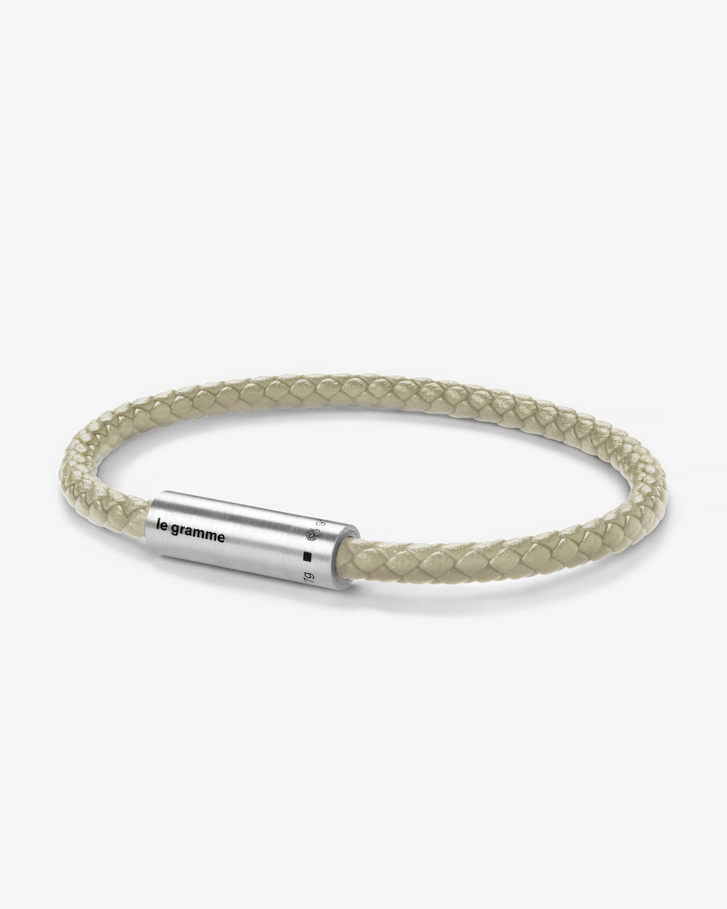 Le gramme 7g beige leather cable bracelet