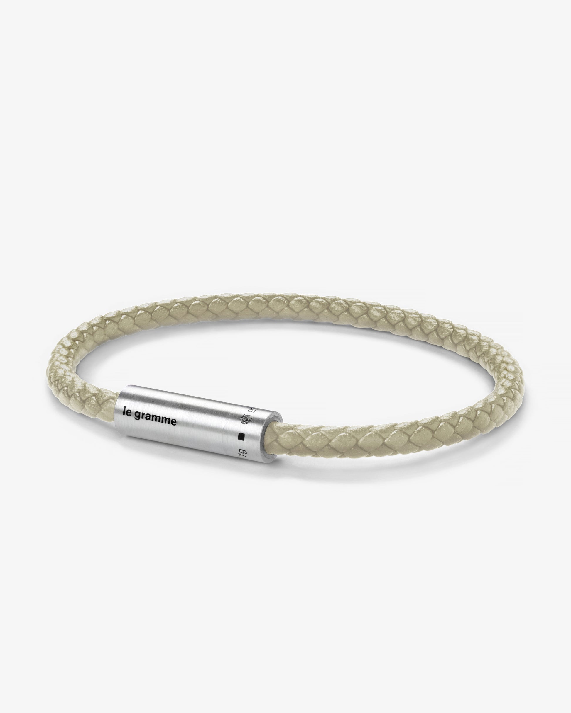 Le gramme 7g beige leather cable bracelet