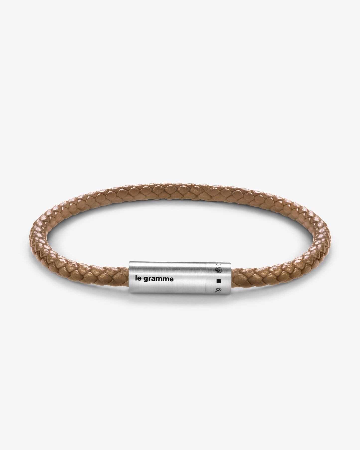 Le gramme 7g camel leather cable bracelet