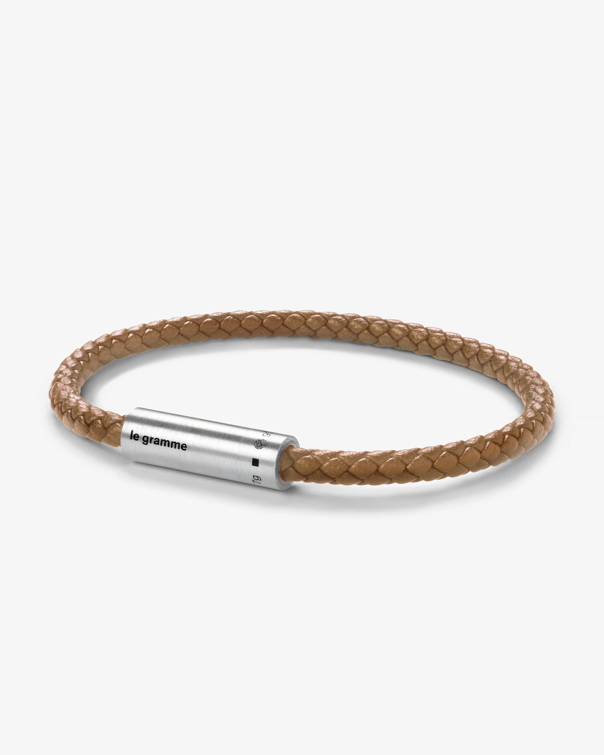 Le gramme 7g camel leather cable bracelet