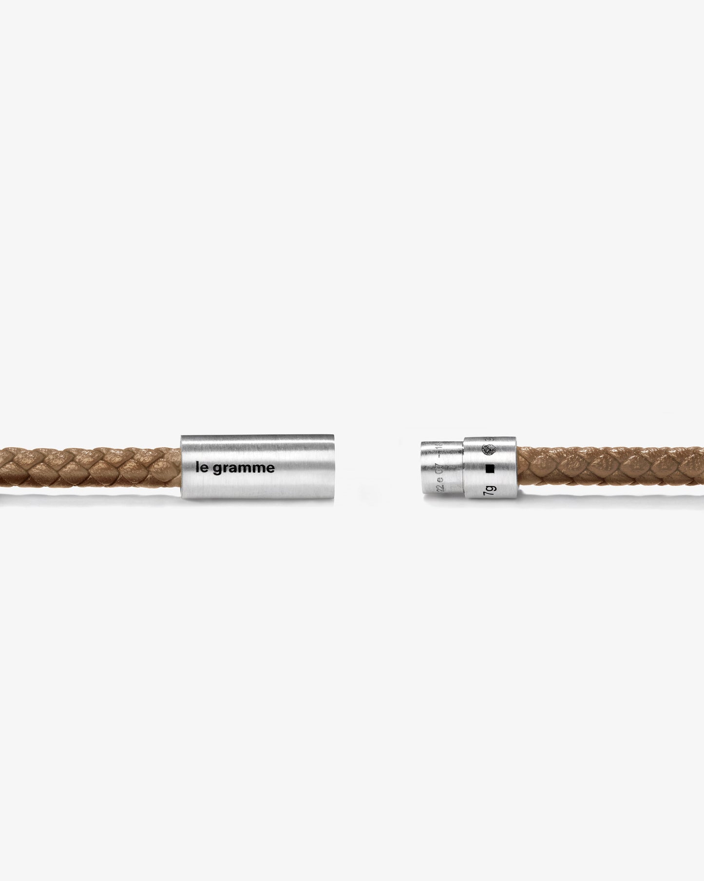 Le gramme 7g camel leather cable bracelet