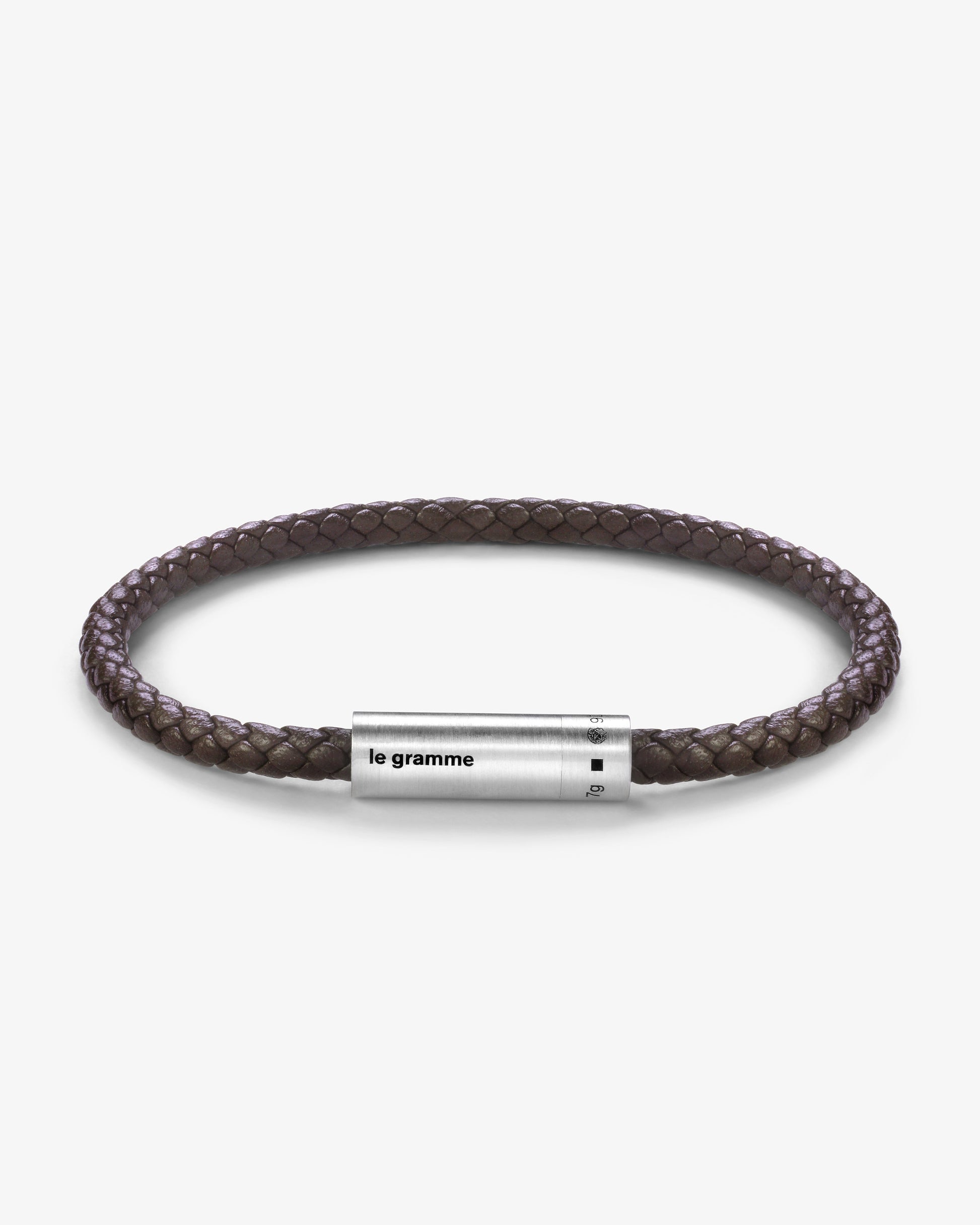 Le gramme 7g brown leather cable bracelet
