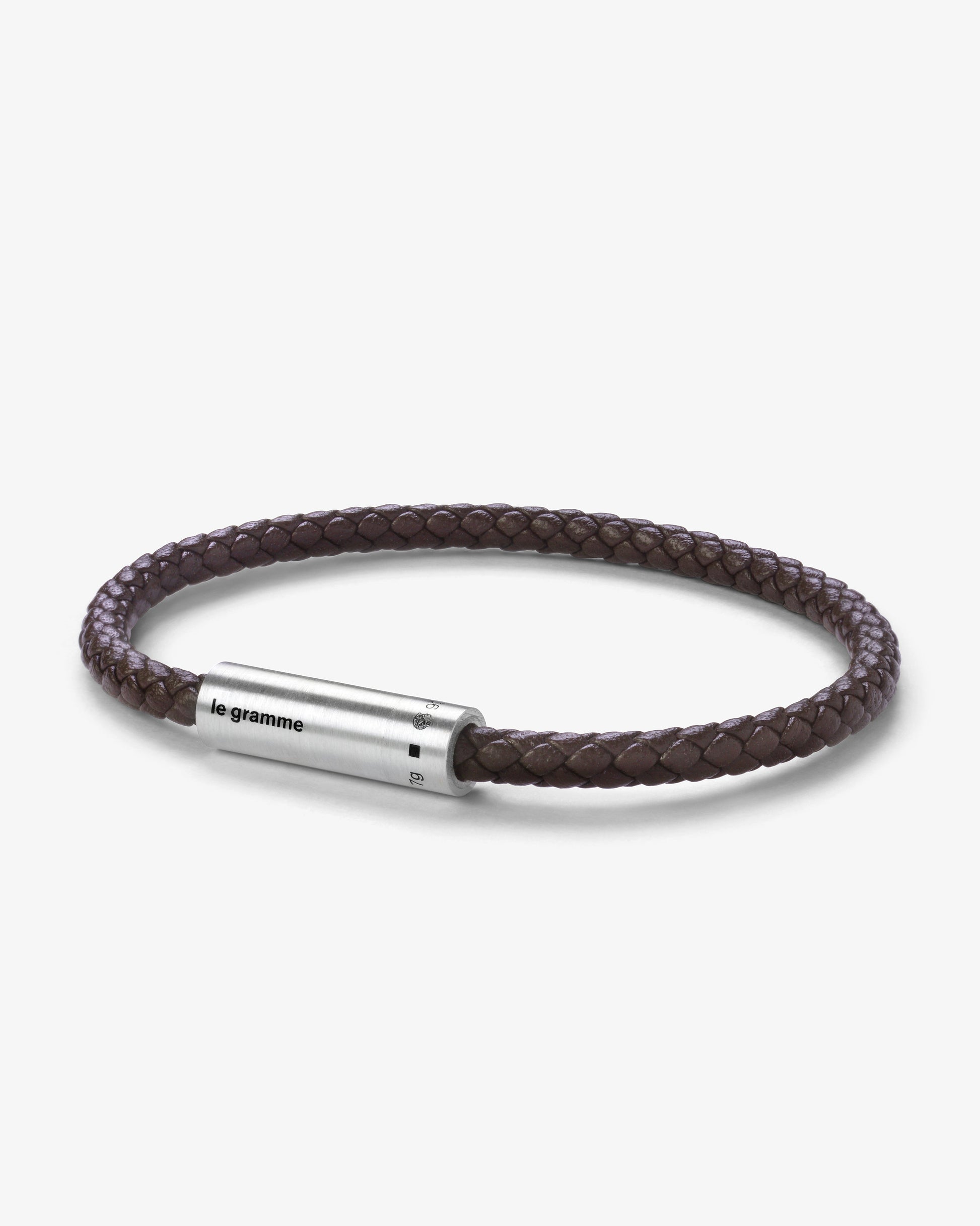Le gramme 7g brown leather cable bracelet