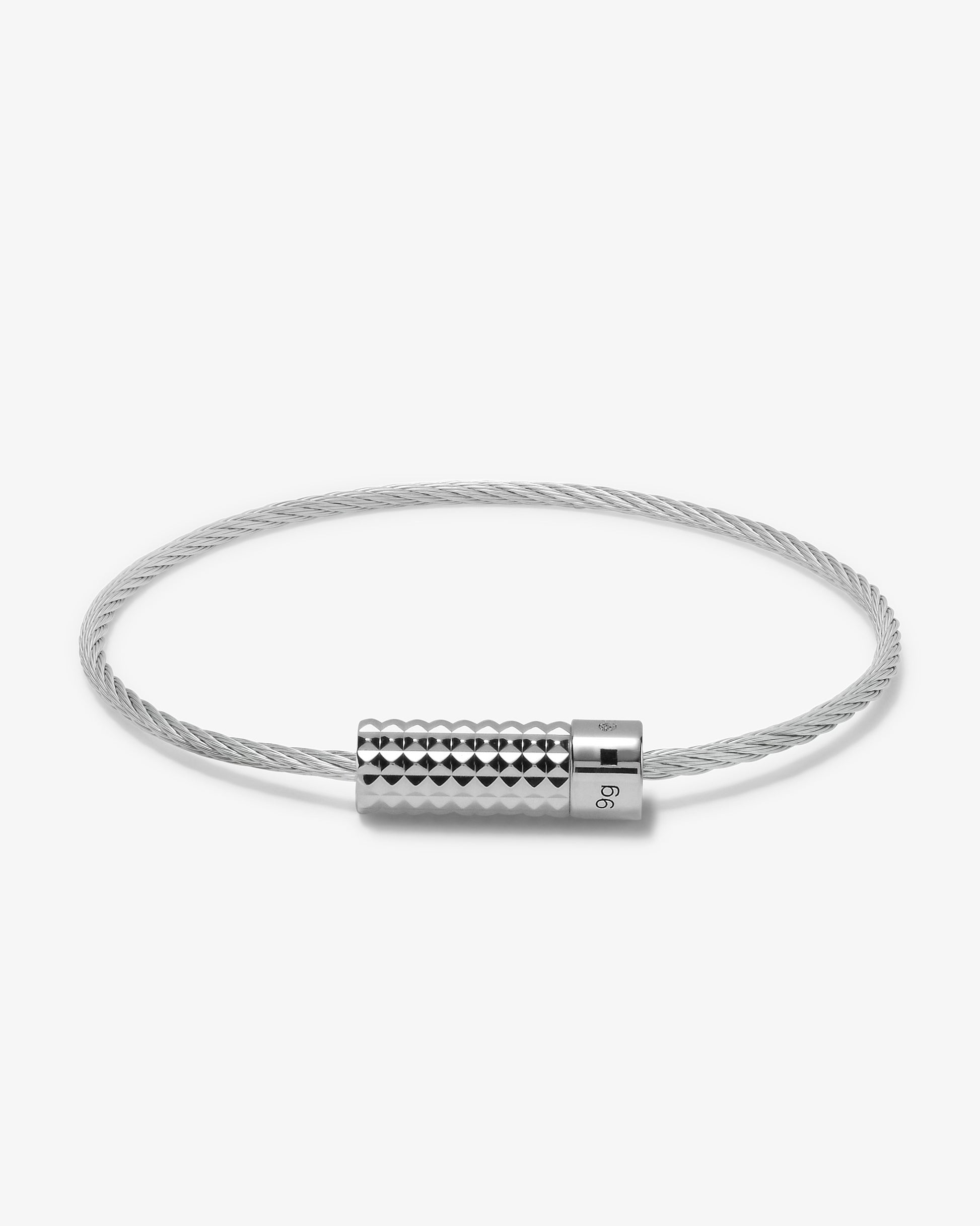Le gramme 9g pyramid guilloche cable bracelet