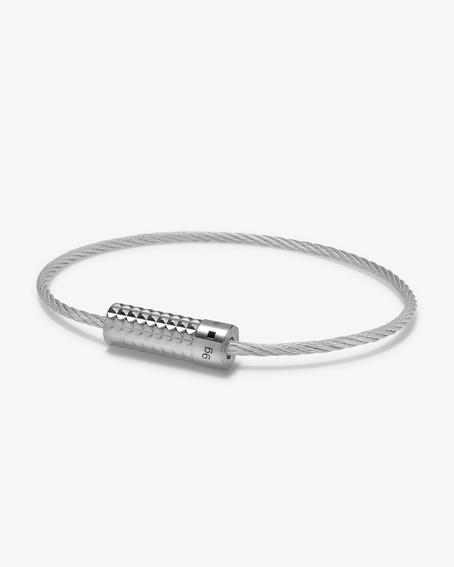 Le gramme 9g pyramid guilloche cable bracelet