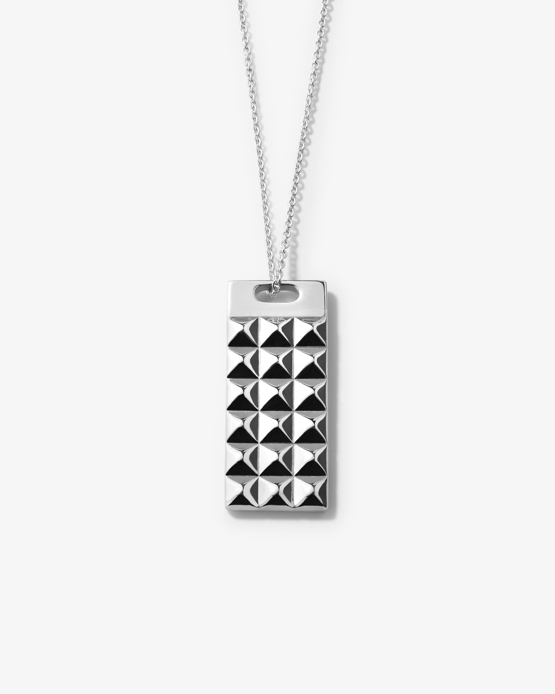 Le gramme 7g buff top pyramid guilloche necklace