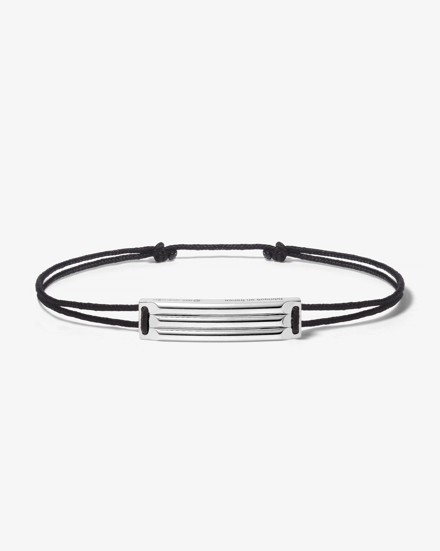 Le gramme 5g godron black cord bracelet