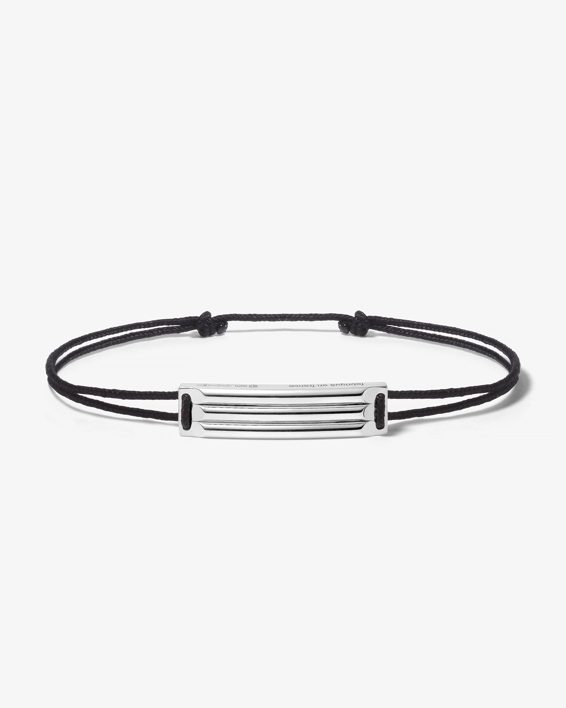 Le gramme 5g godron black cord bracelet