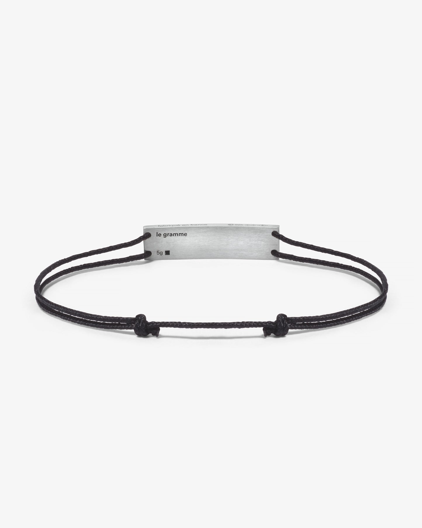 Le gramme 5g godron black cord bracelet