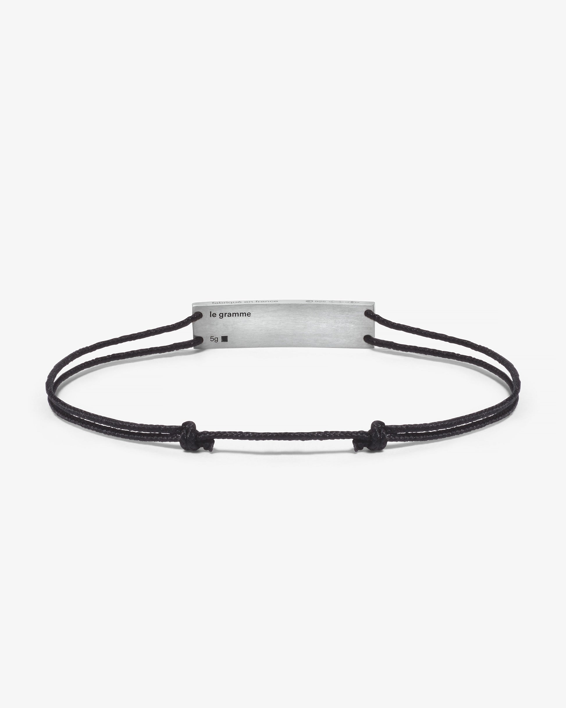 Le gramme 5g godron black cord bracelet