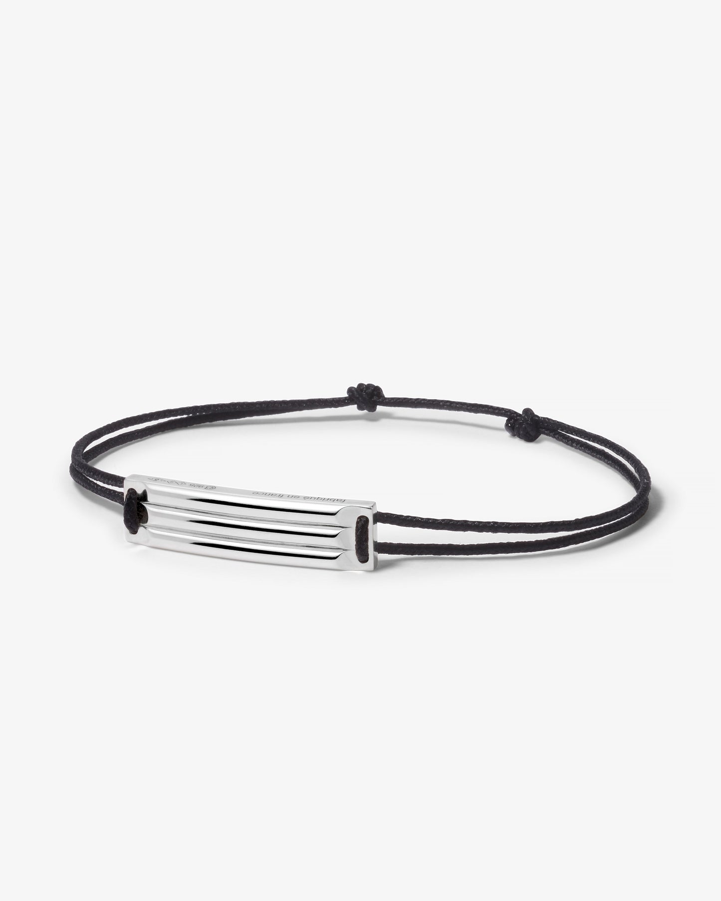 Le gramme 5g godron black cord bracelet