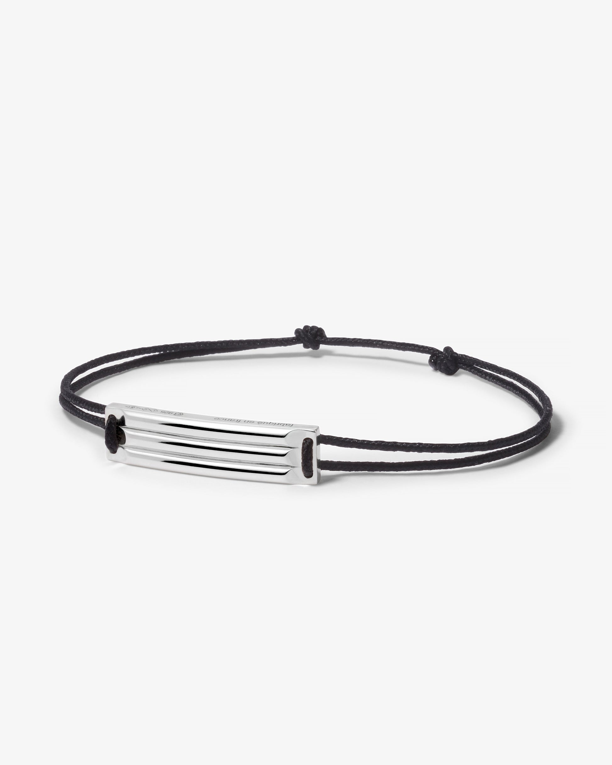 Le gramme 5g godron black cord bracelet
