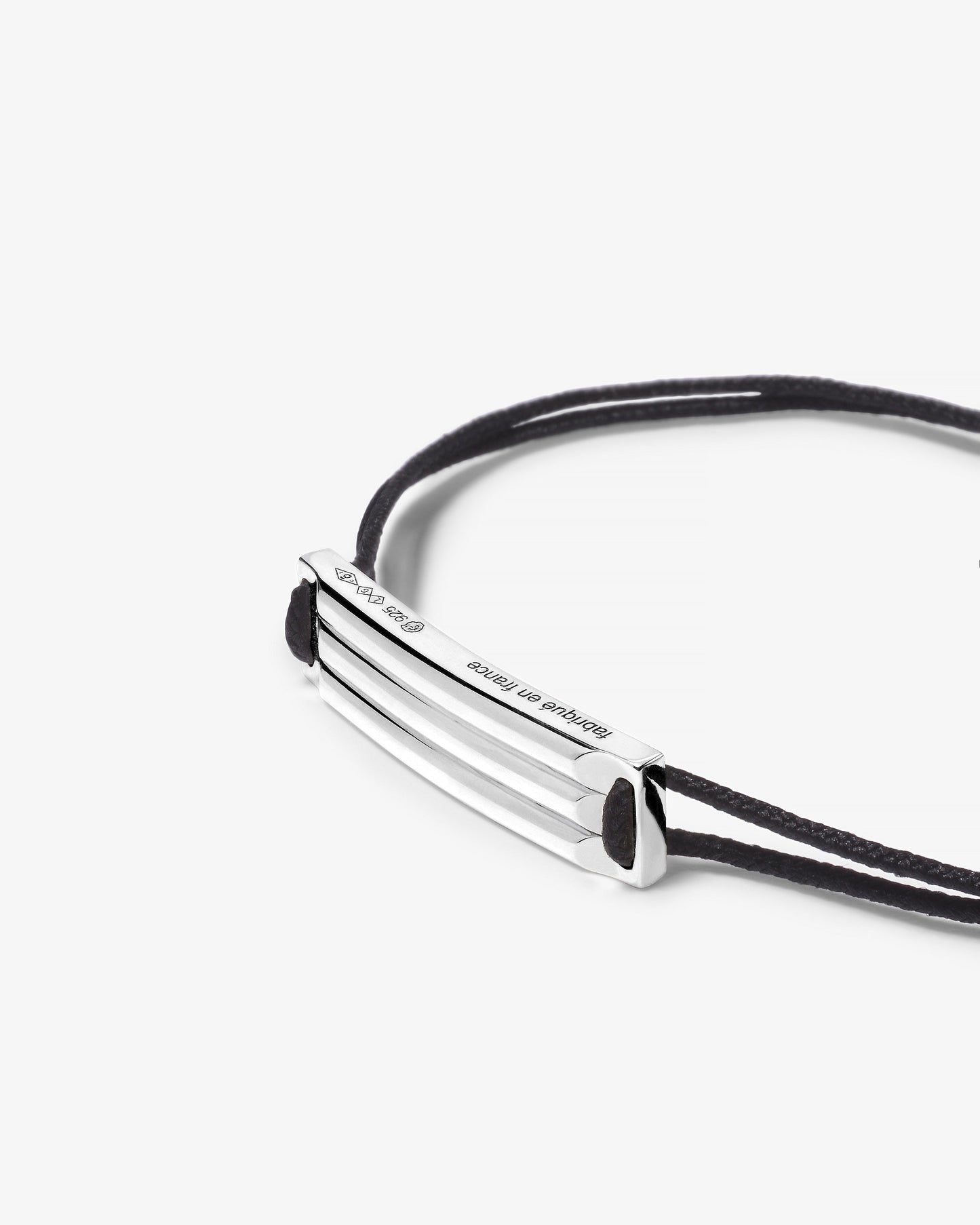 Le gramme 5g godron black cord bracelet