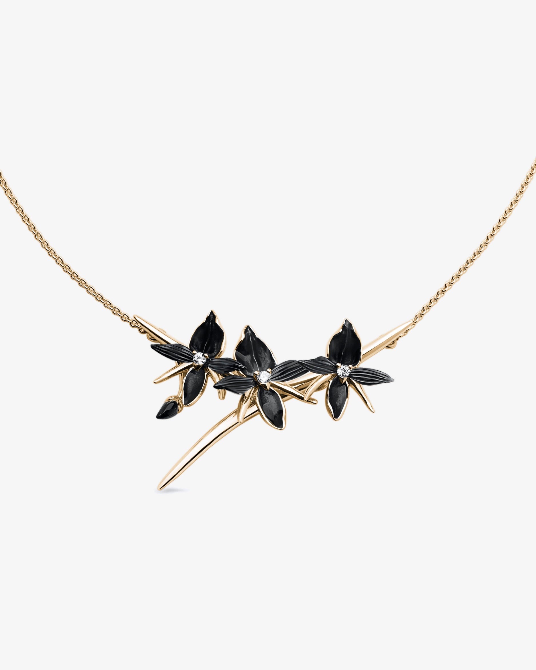 Shaun Leane Black Orchid Branch Diamond Necklace
