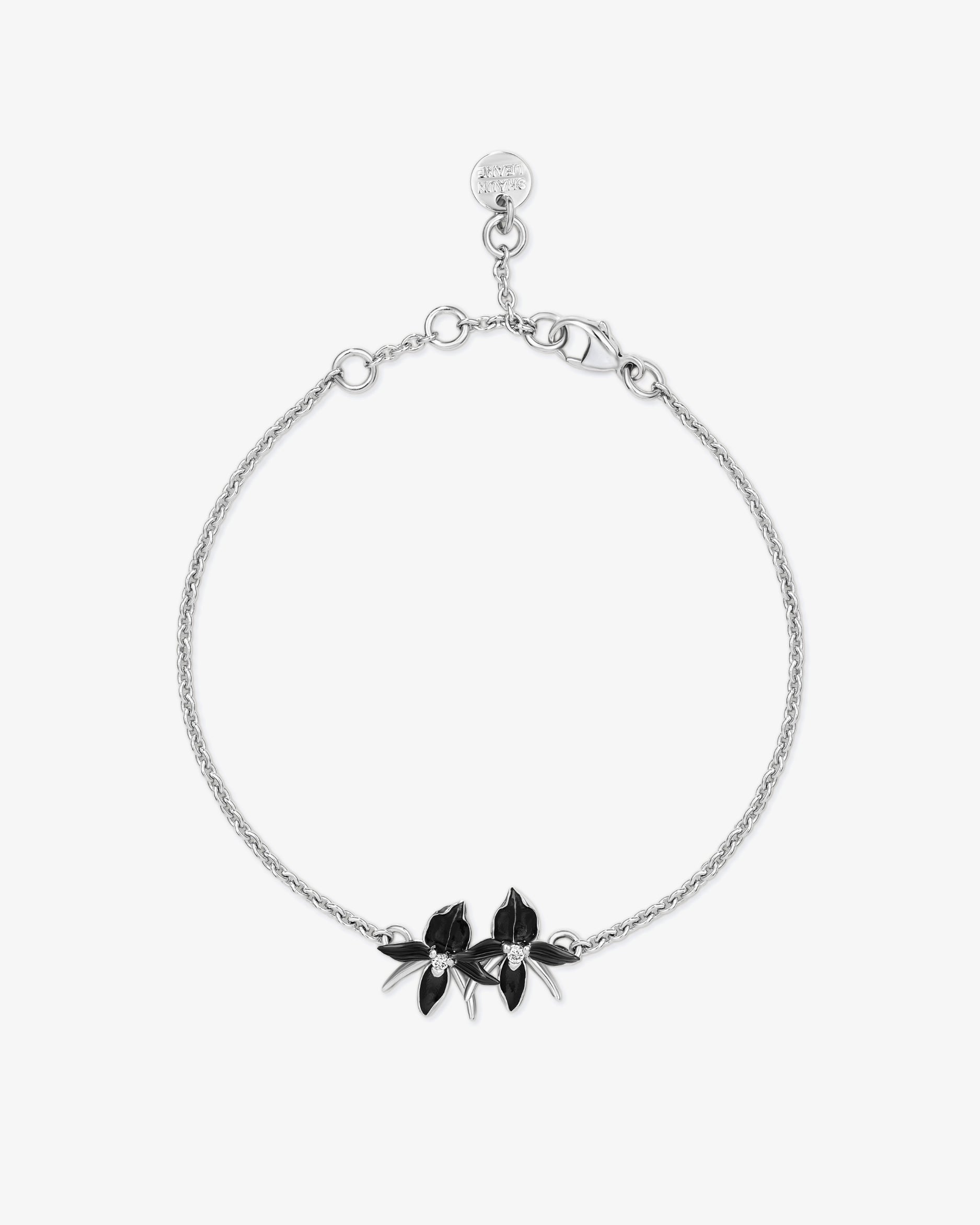 Shaun Leane Black Orchid Flower Diamond Bracelet