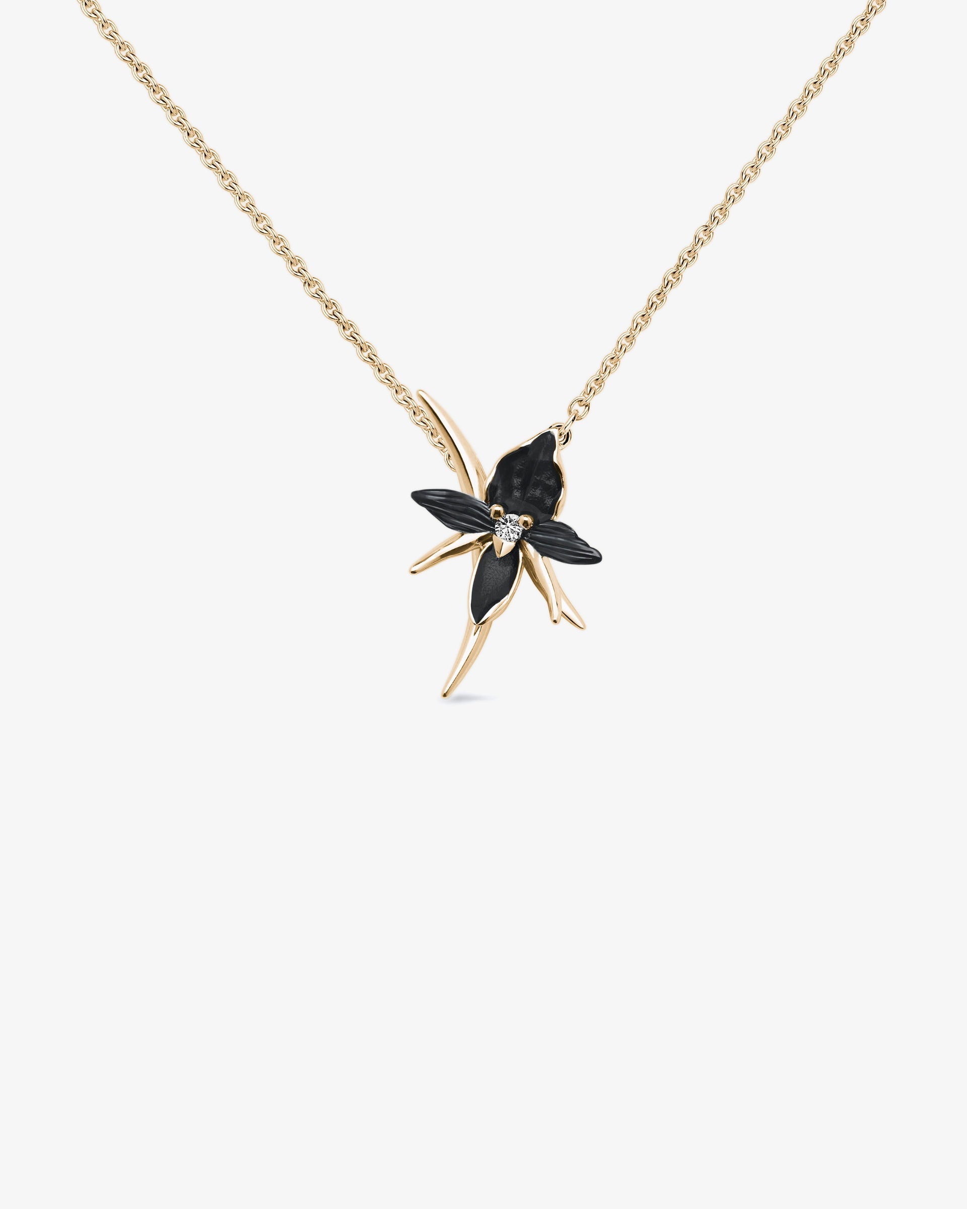 Shaun Leane Black Orchid Flower Diamond Necklace