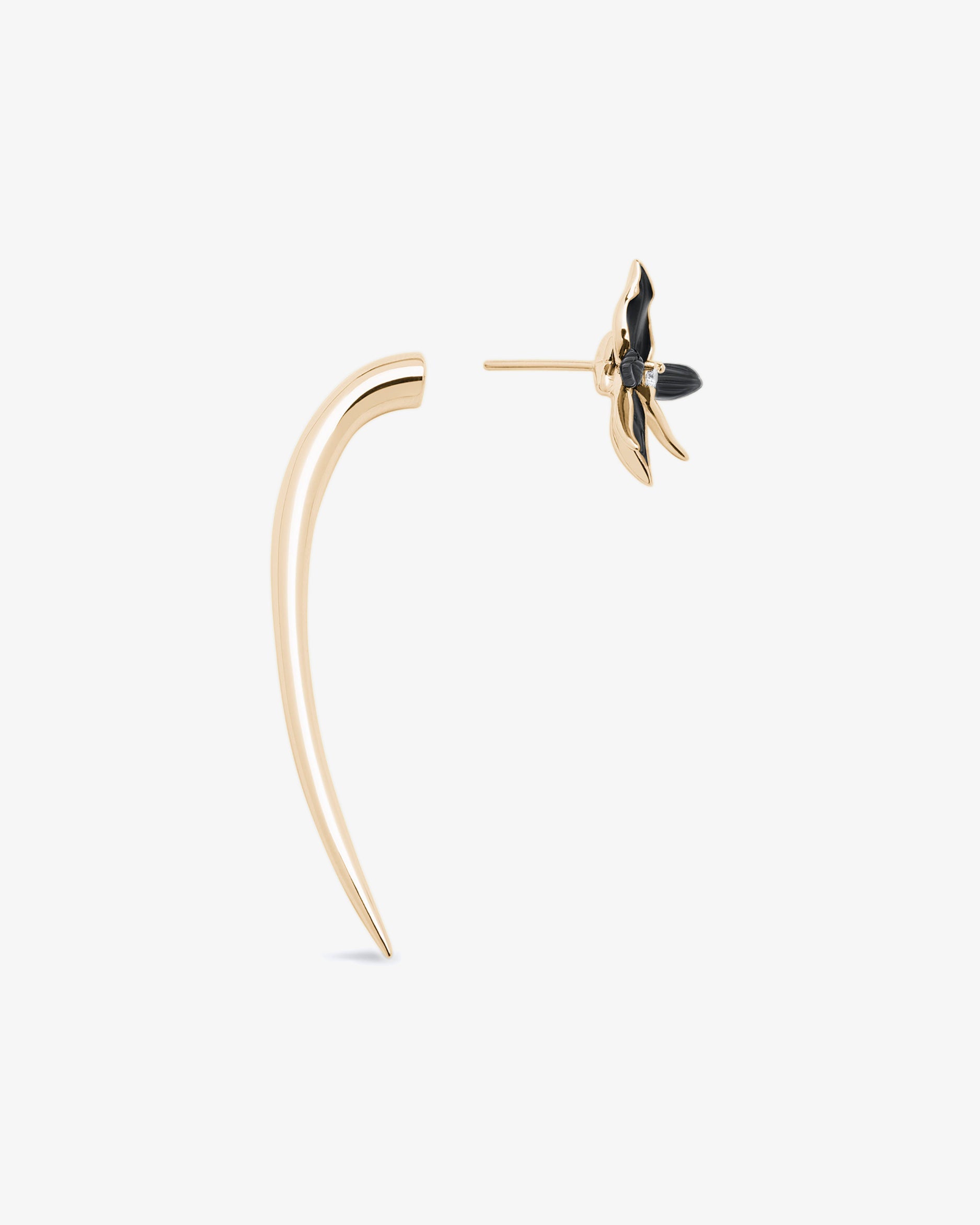 Shaun Leane Black Orchid Diamond Hook Earrings