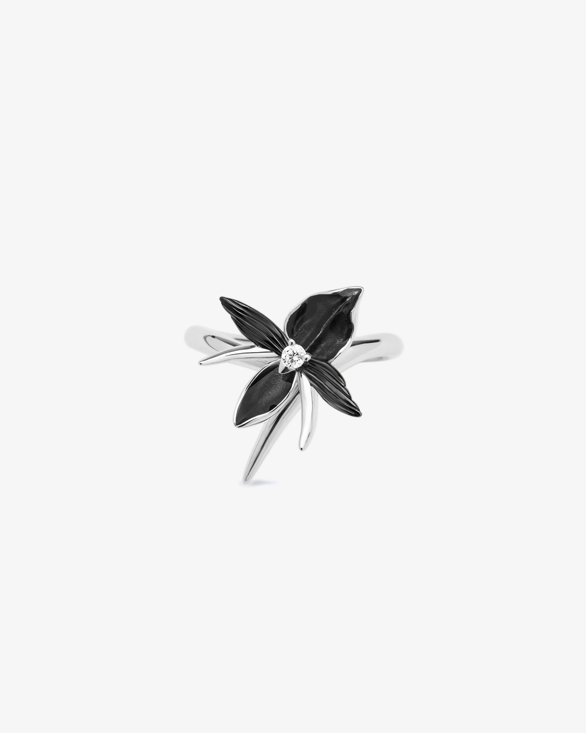 Shaun Leane Black Orchid Interlocking Flower Diamond Ring