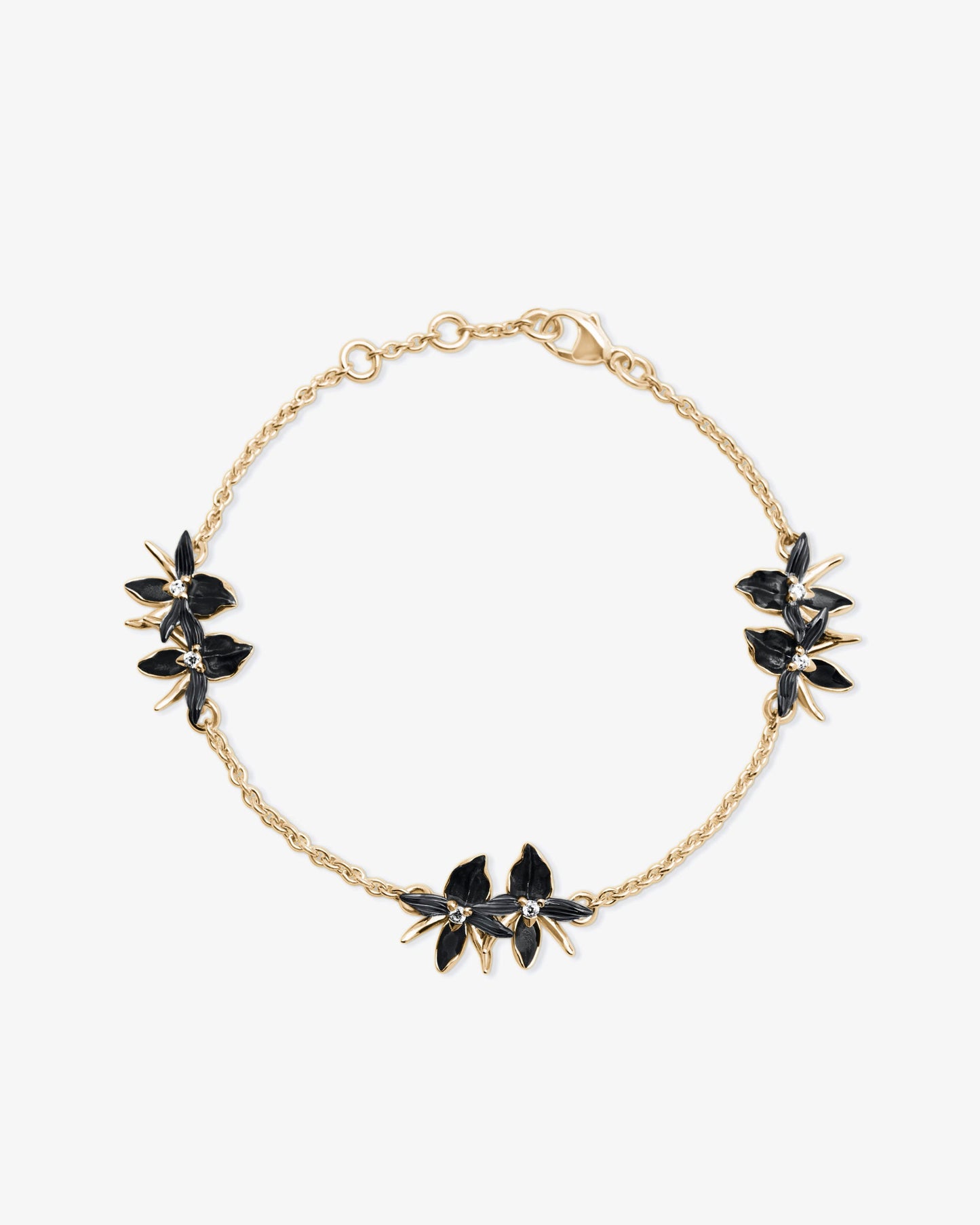 Shaun Leane Black Orchid Flower Diamond Bracelet
