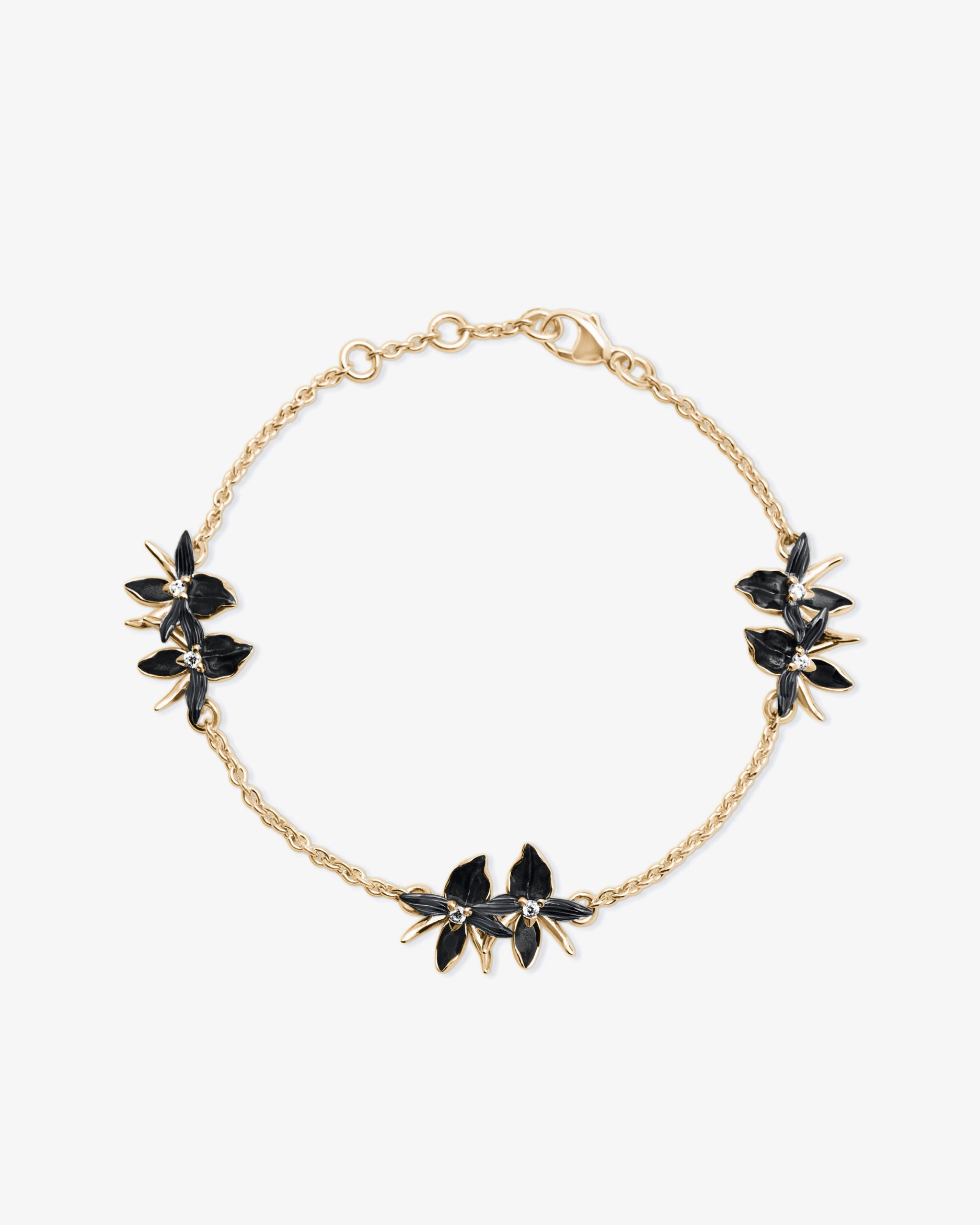 Shaun Leane Black Orchid Flower Diamond Bracelet