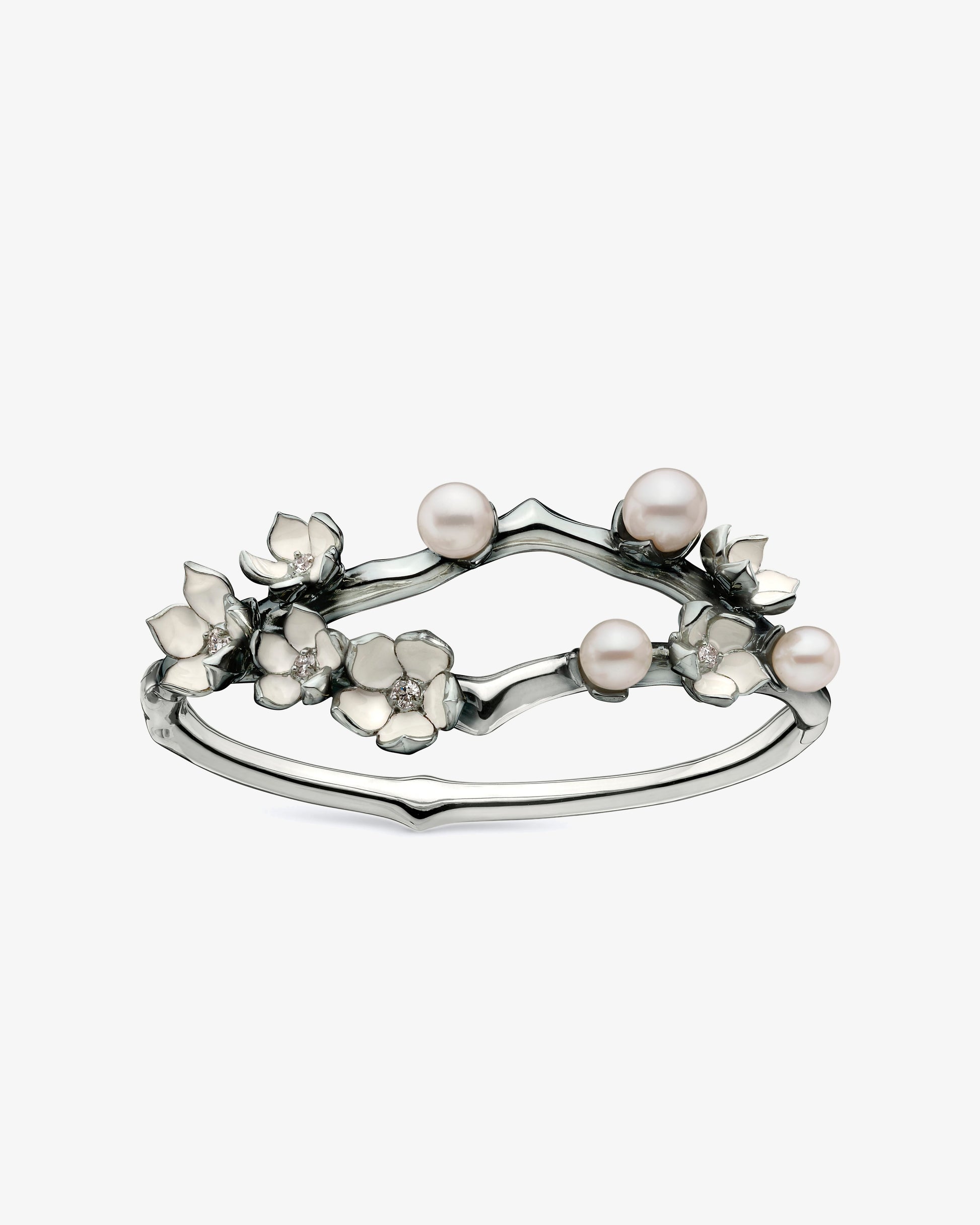 Shaun Leane Cherry Blossom Diamond and Pearl Bangle