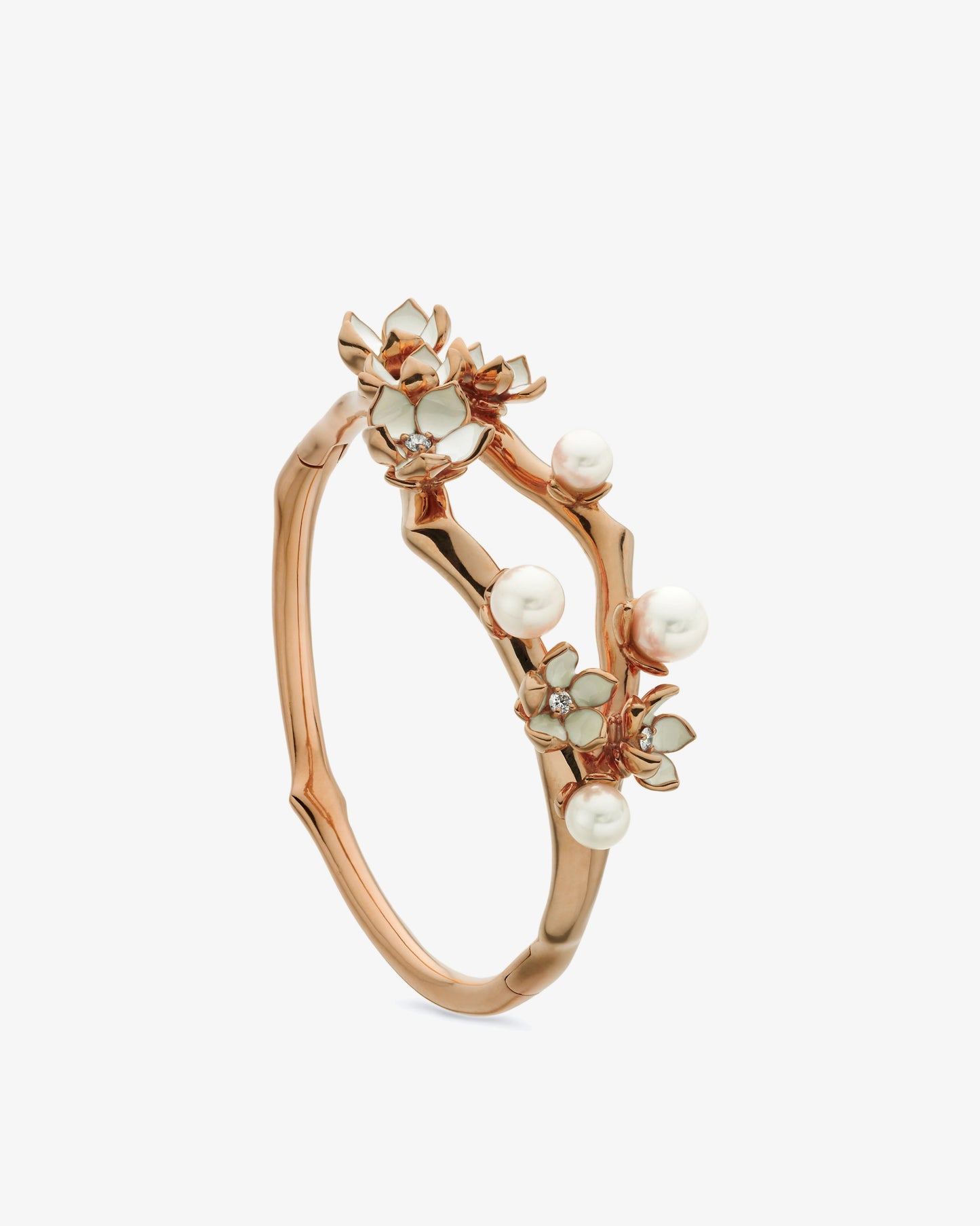 Shaun Leane Cherry Blossom Diamond and Pearl Bangle