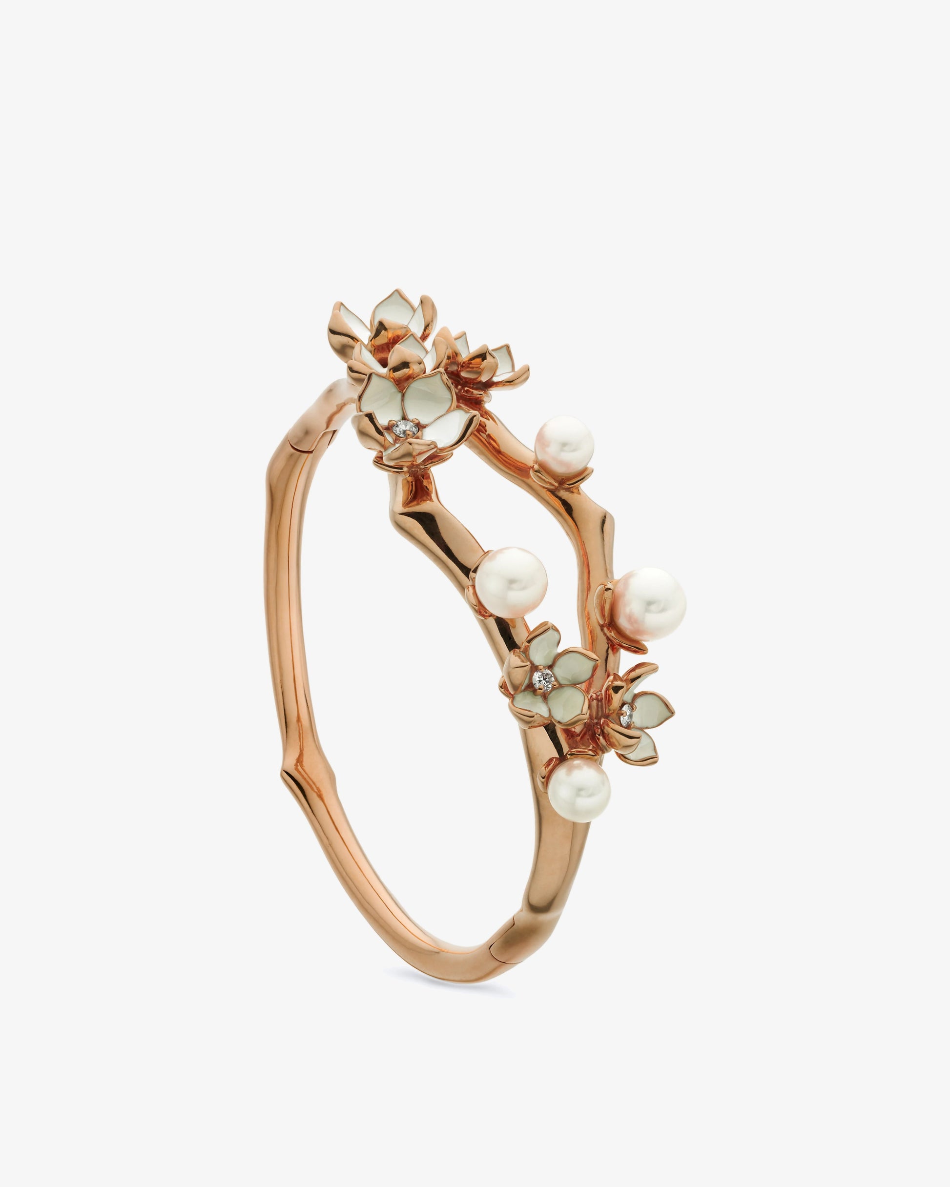 Shaun Leane Cherry Blossom Diamond and Pearl Bangle