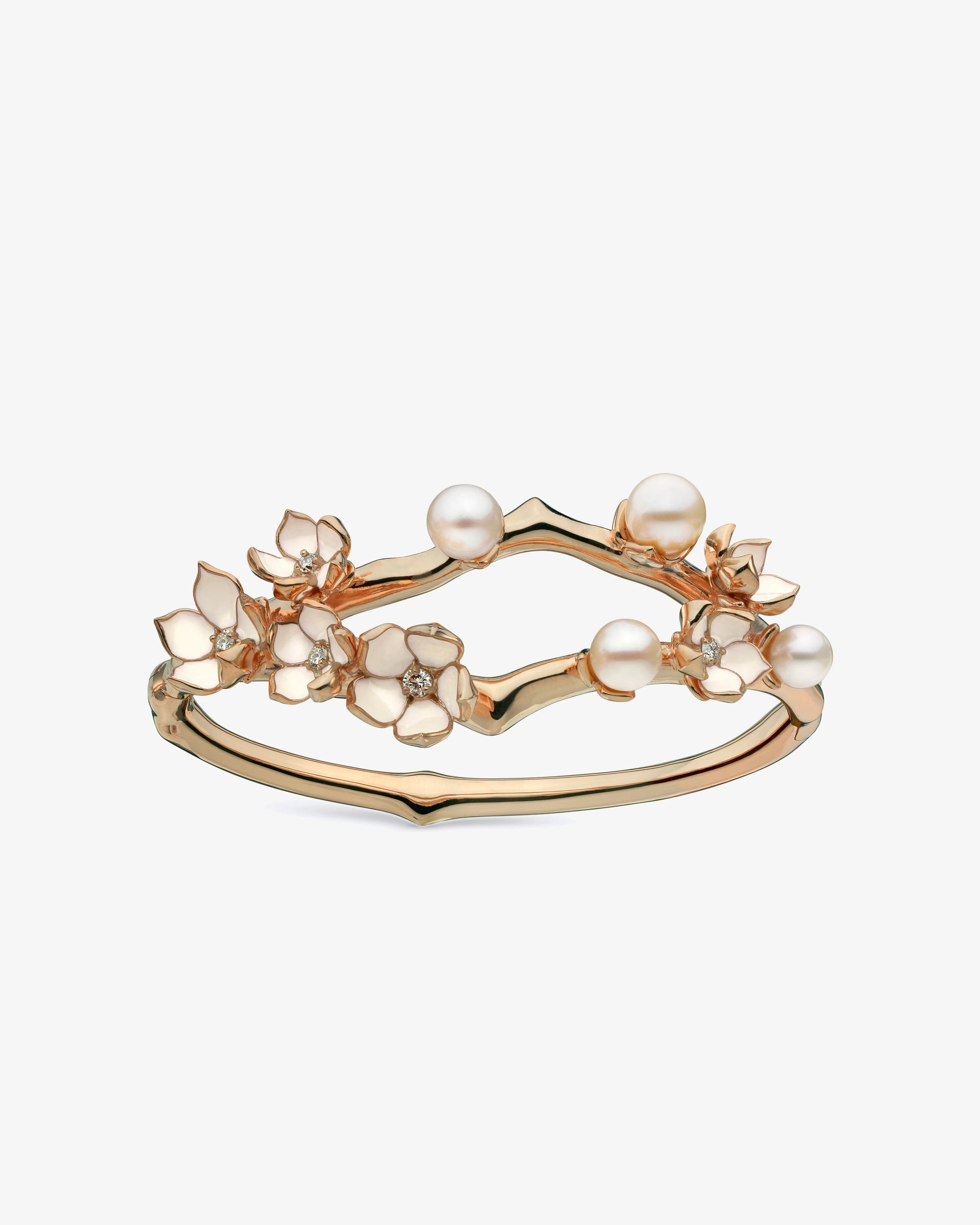 Shaun Leane Cherry Blossom Diamond and Pearl Bangle