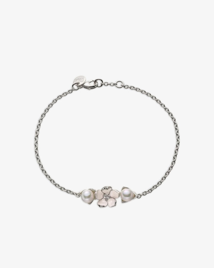 Shaun Leane Cherry Blossom Single Flower Diamond and Pearl Bracelet