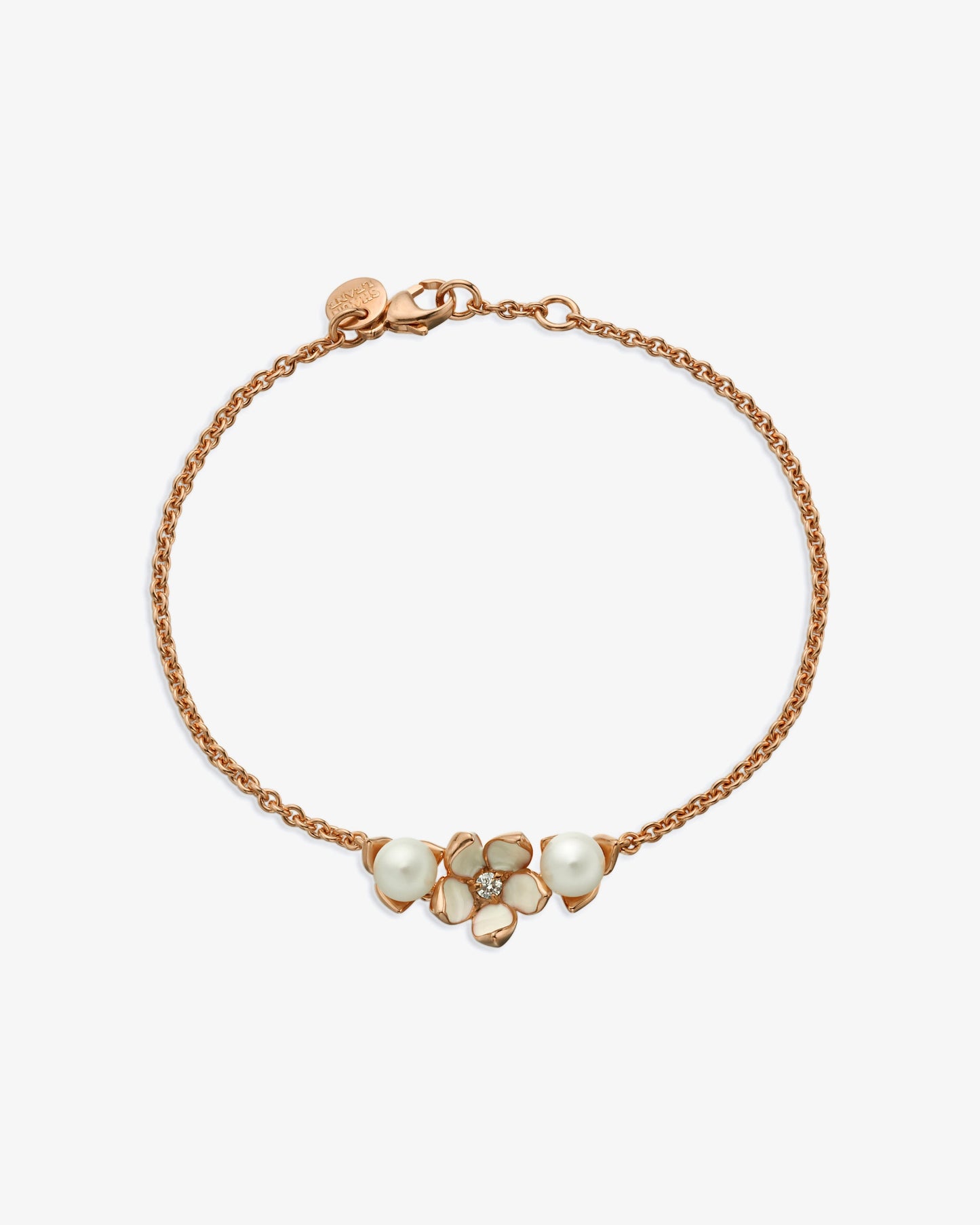 Shaun Leane Cherry Blossom Single Flower Diamond and Pearl Bracelet