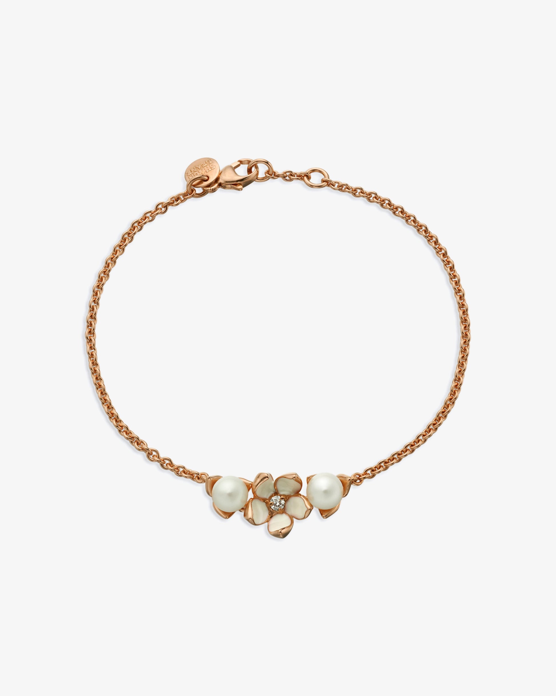 Shaun Leane Cherry Blossom Single Flower Diamond and Pearl Bracelet