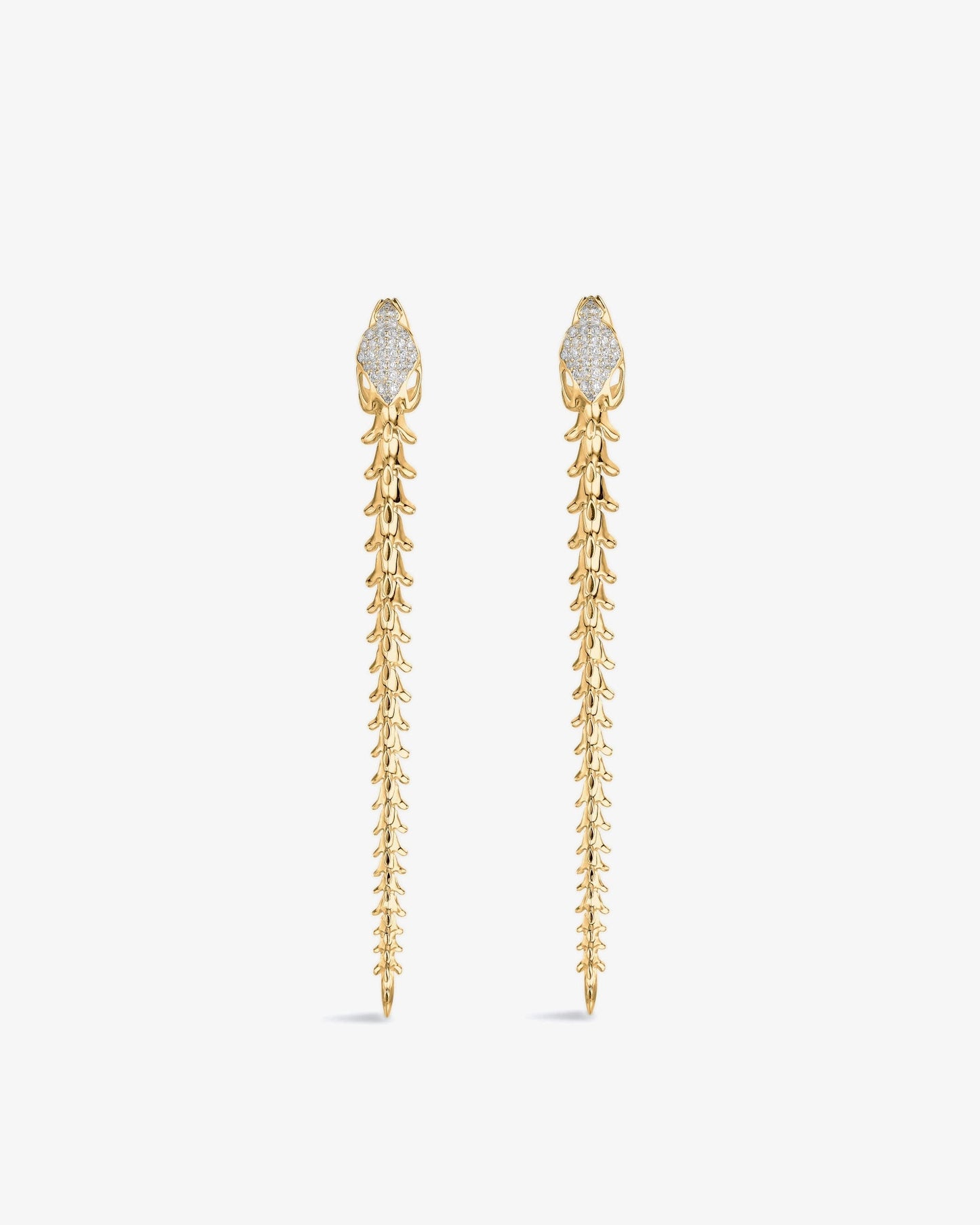 Shaun Leane Serpent's Trace Long Diamond Pave Drop Earrings