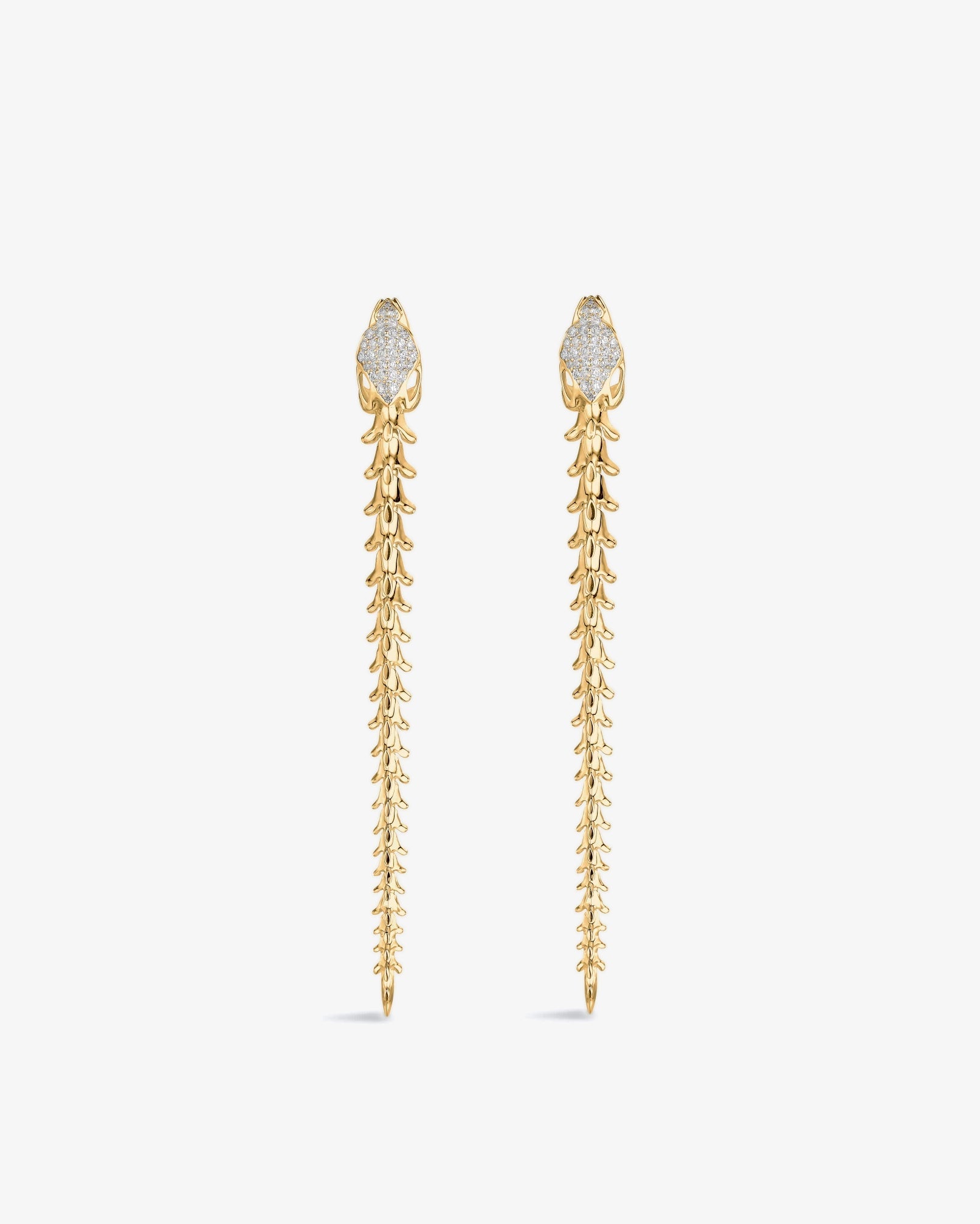 Shaun Leane Serpent's Trace Long Diamond Pave Drop Earrings