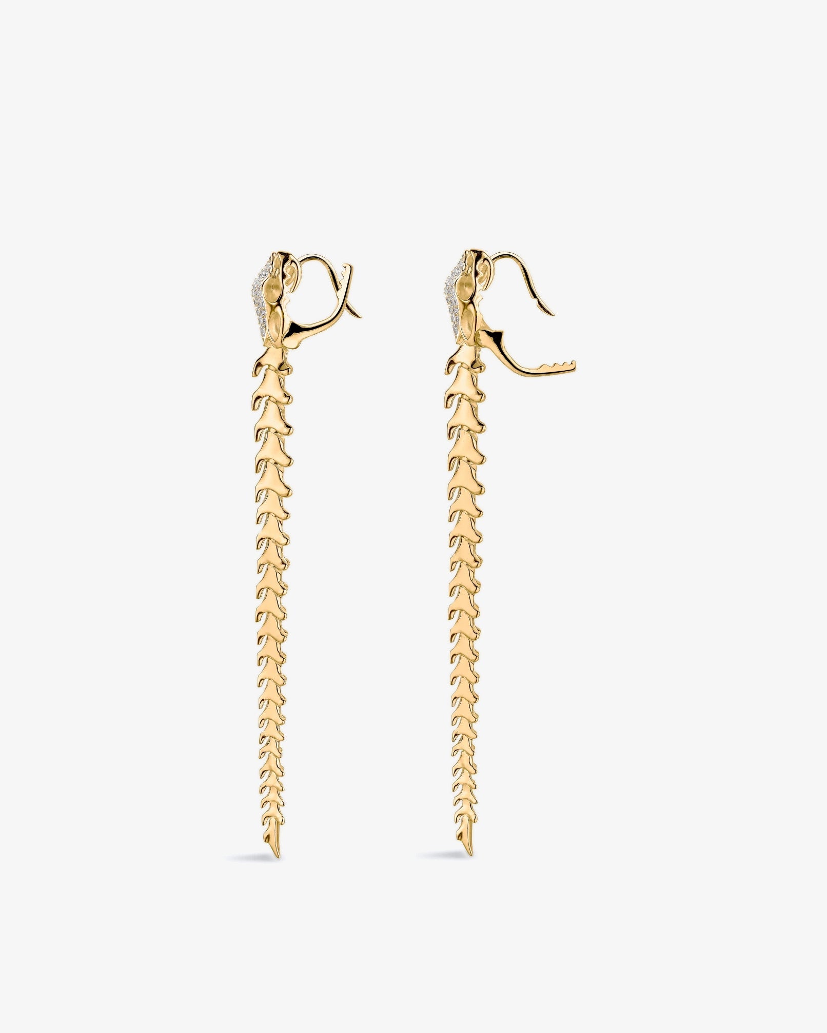 Shaun Leane Serpent's Trace Long Diamond Pave Drop Earrings