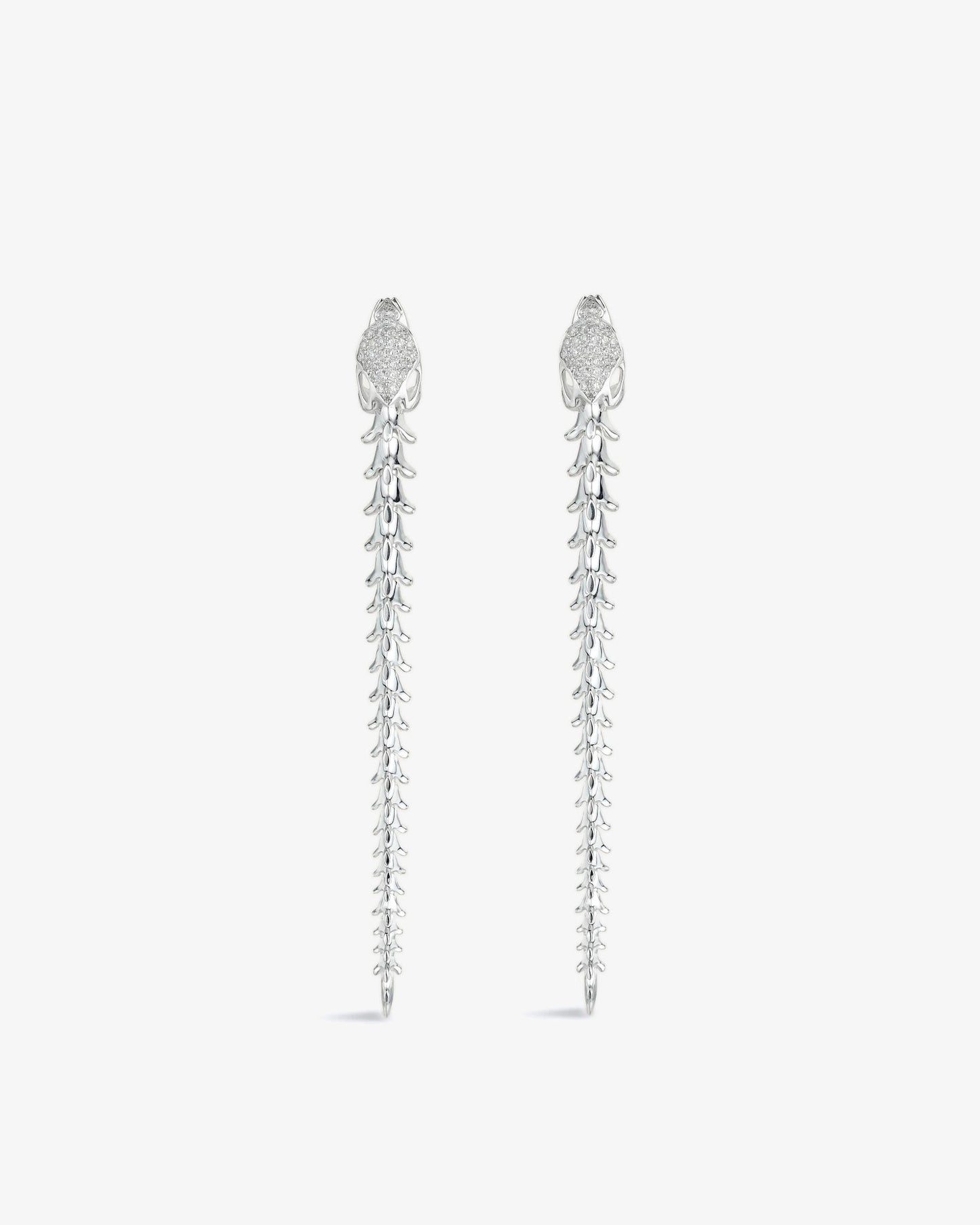 Shaun Leane Serpent's Trace Long Diamond Pave Drop Earrings