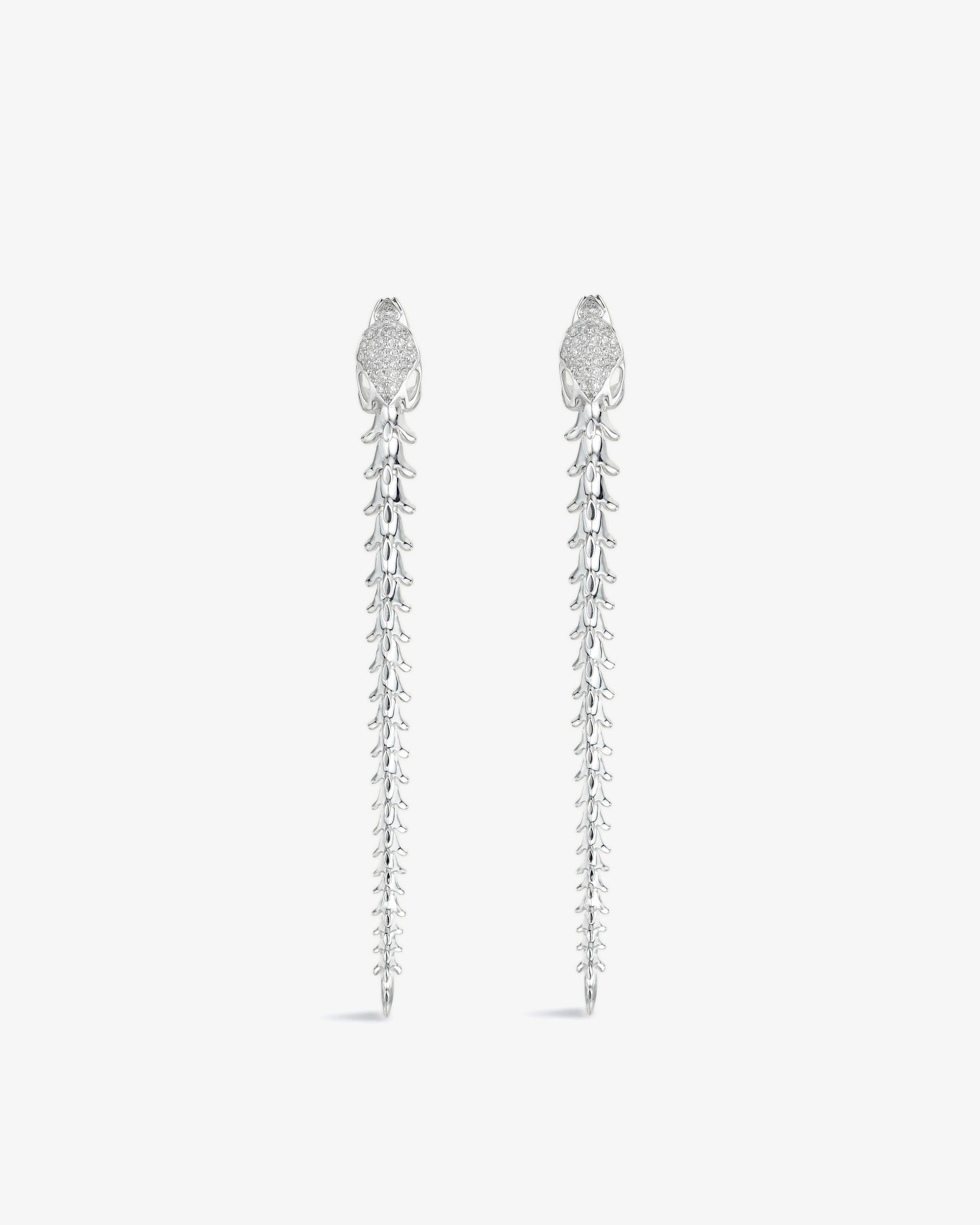 Shaun Leane Serpent's Trace Long Diamond Pave Drop Earrings